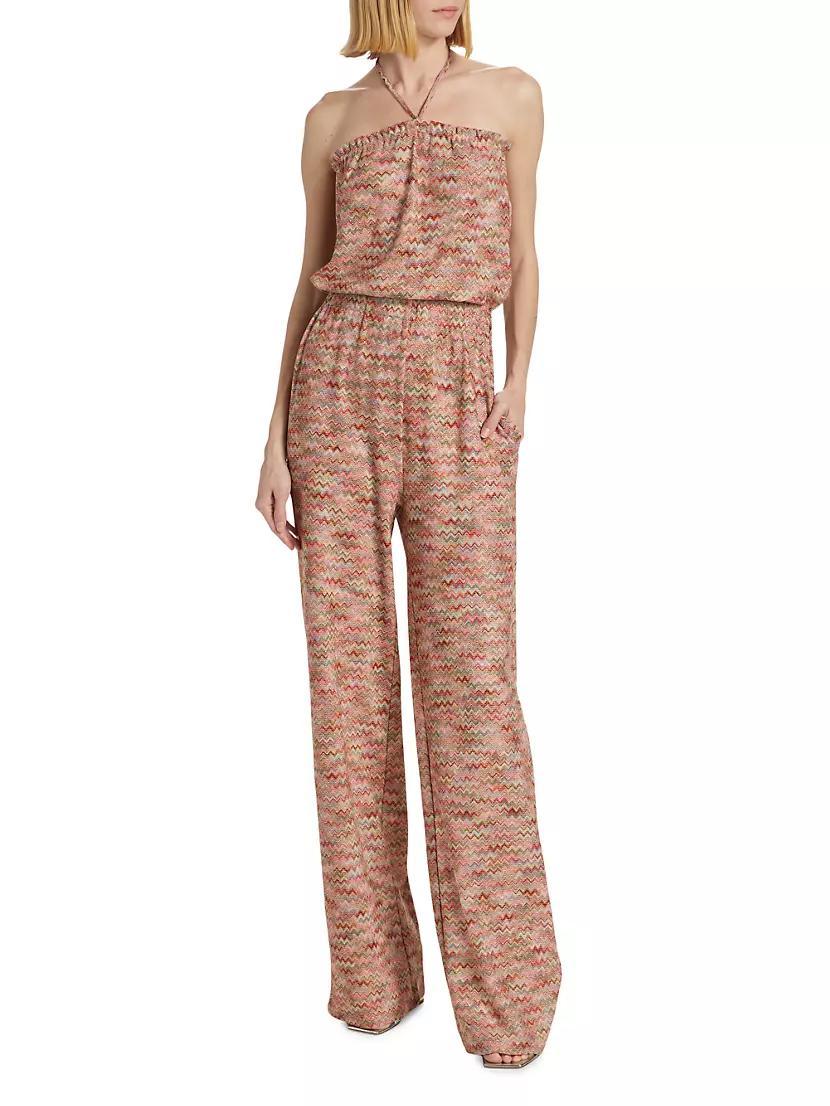 Iva Chevron Halter Jumpsuit Product Image