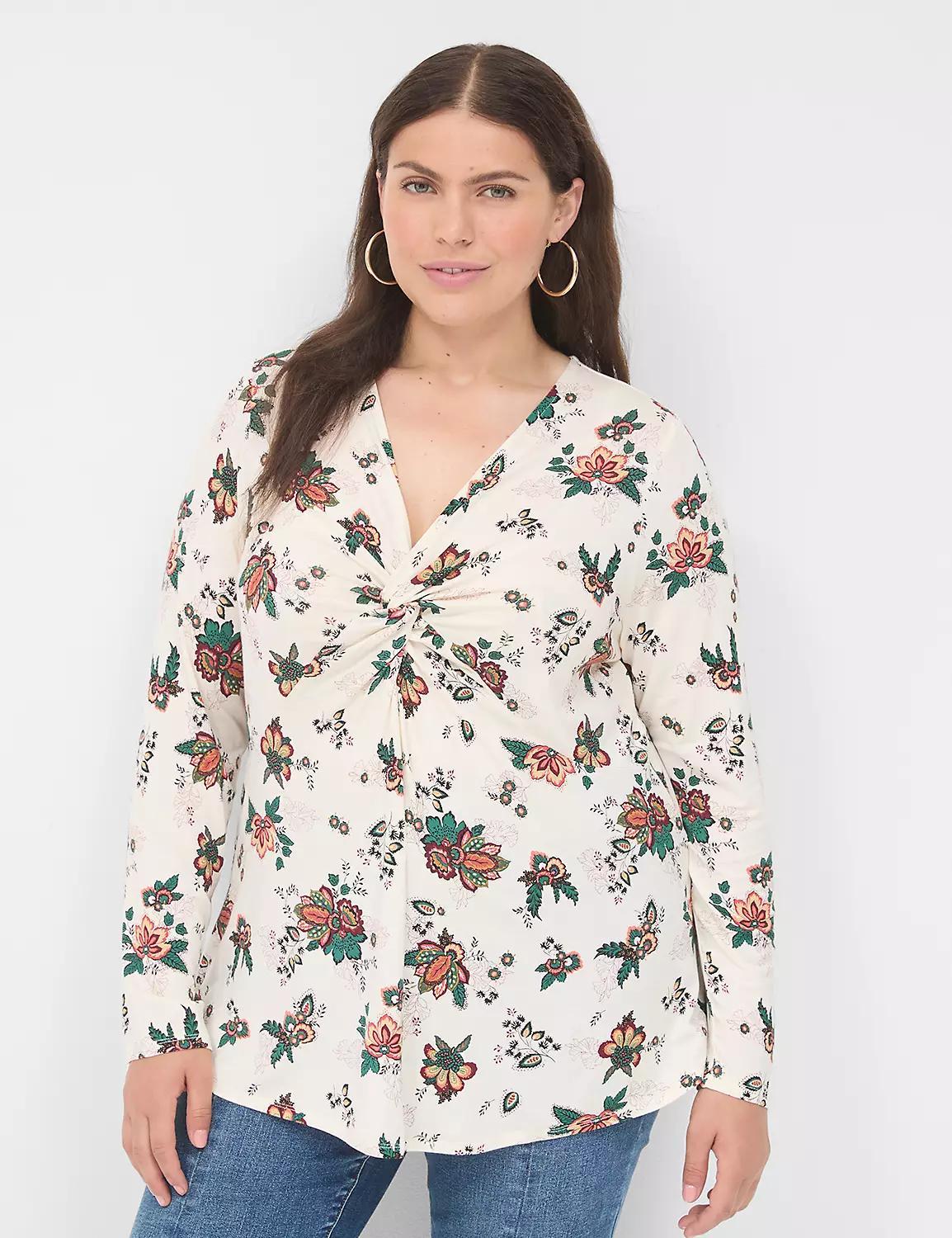 Swing V-Neck Twist-Front Top Product Image