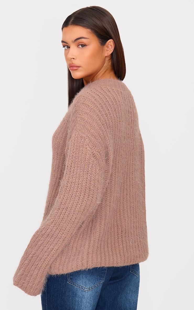 Chocolate Eyelash Knit Super Oversized Sweater Product Image