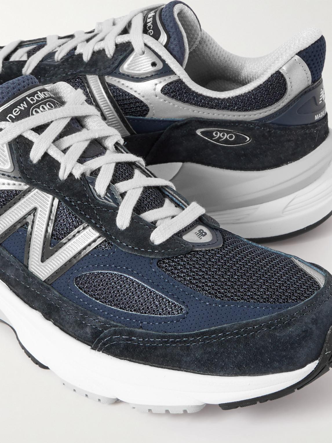 NEW BALANCE Printed Suede Mesh Sneakers With Cushioned Sole In White Product Image