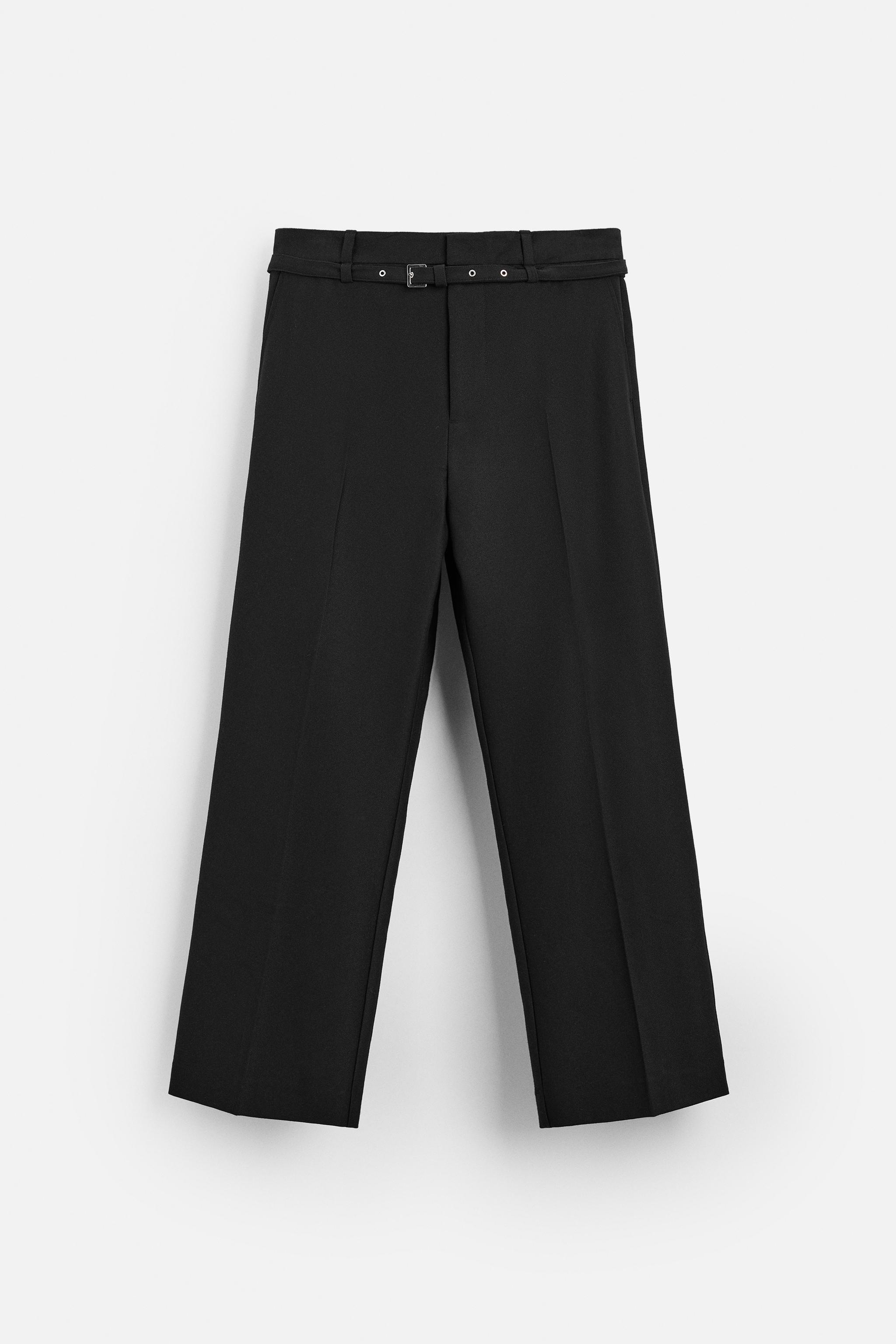 FLARED FIT PANTS WITH BELT Product Image