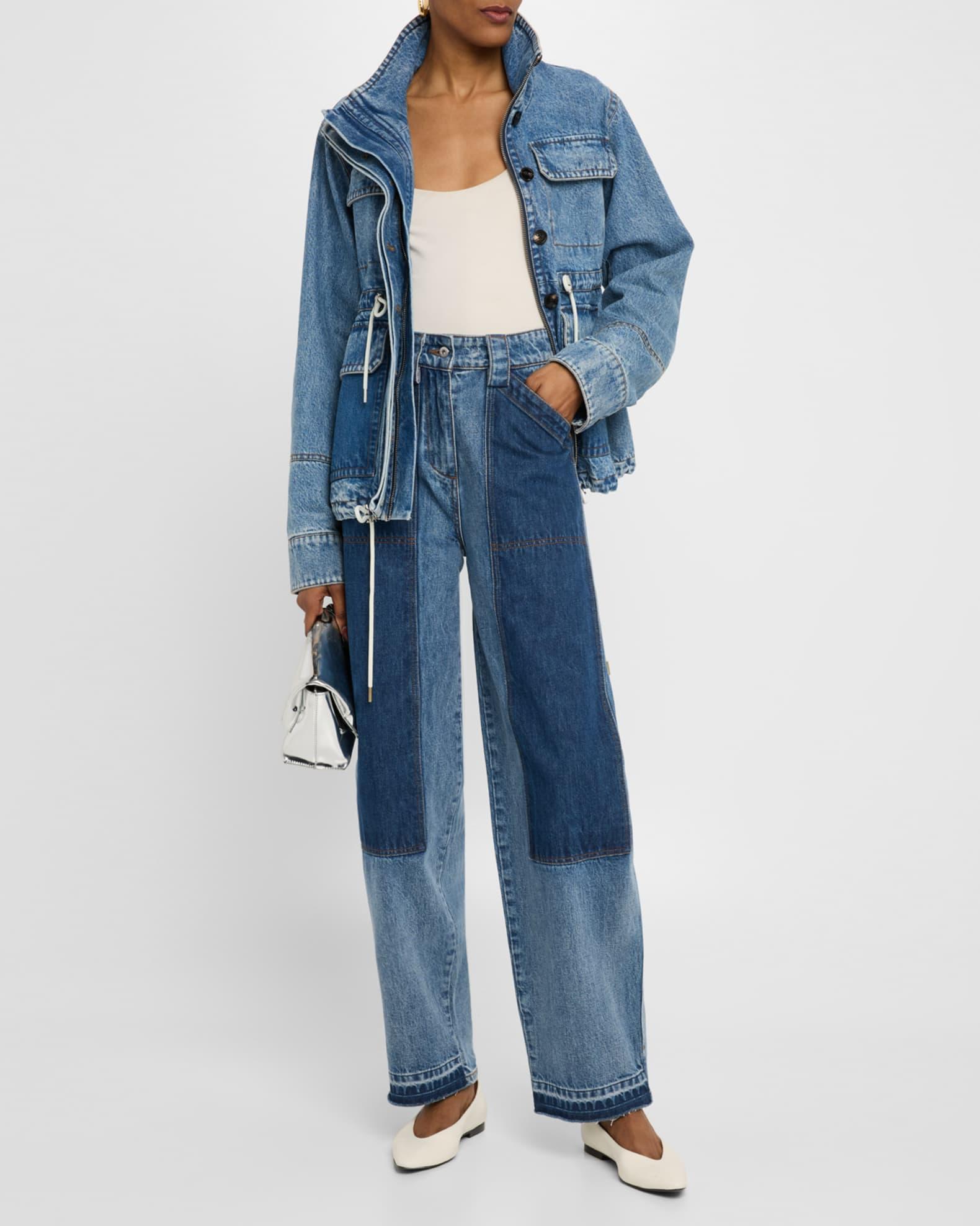 Denim Patchwork Pants Product Image