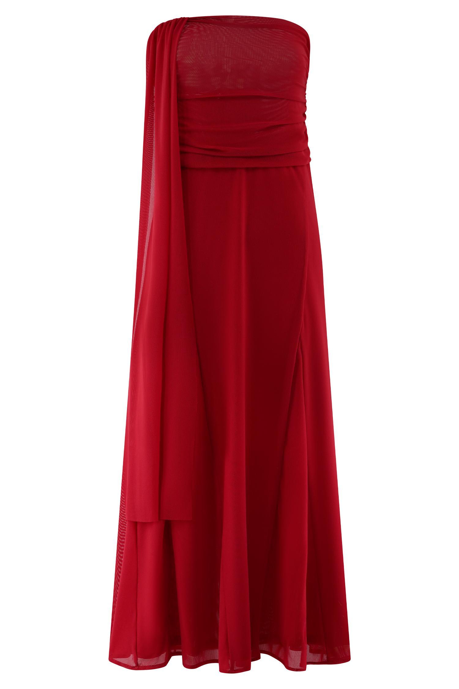Arna Mesh Maxi Skirt - Ruby Product Image