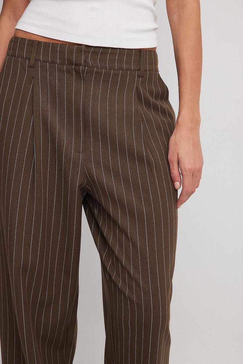 Striped High Waist Trousers Product Image