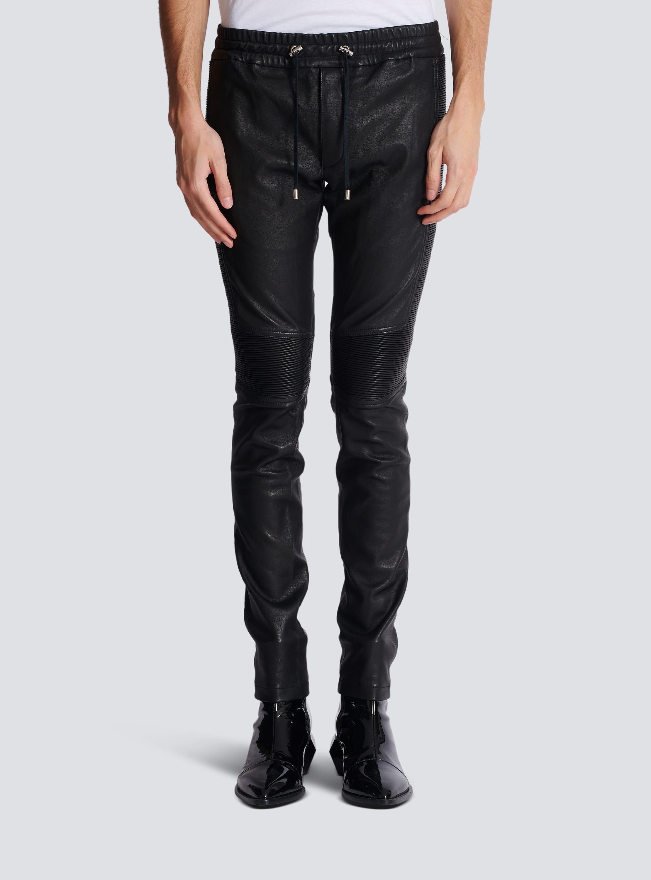 Leather biker trousers Product Image