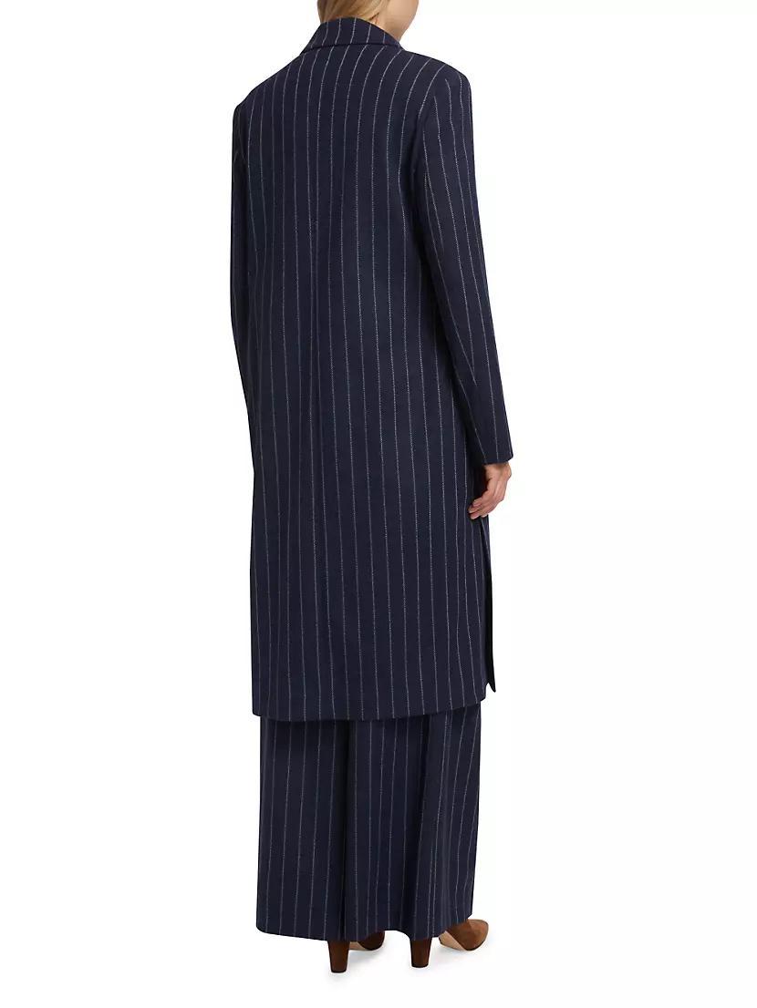 Cash Pinstriped Stretch-Wool Coat Product Image