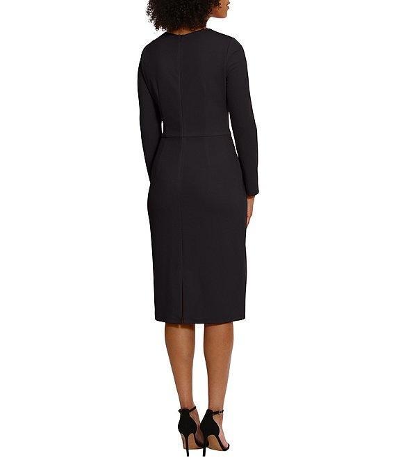 Maggy London Stretch Crew Neck Long Sleeve Dress Product Image