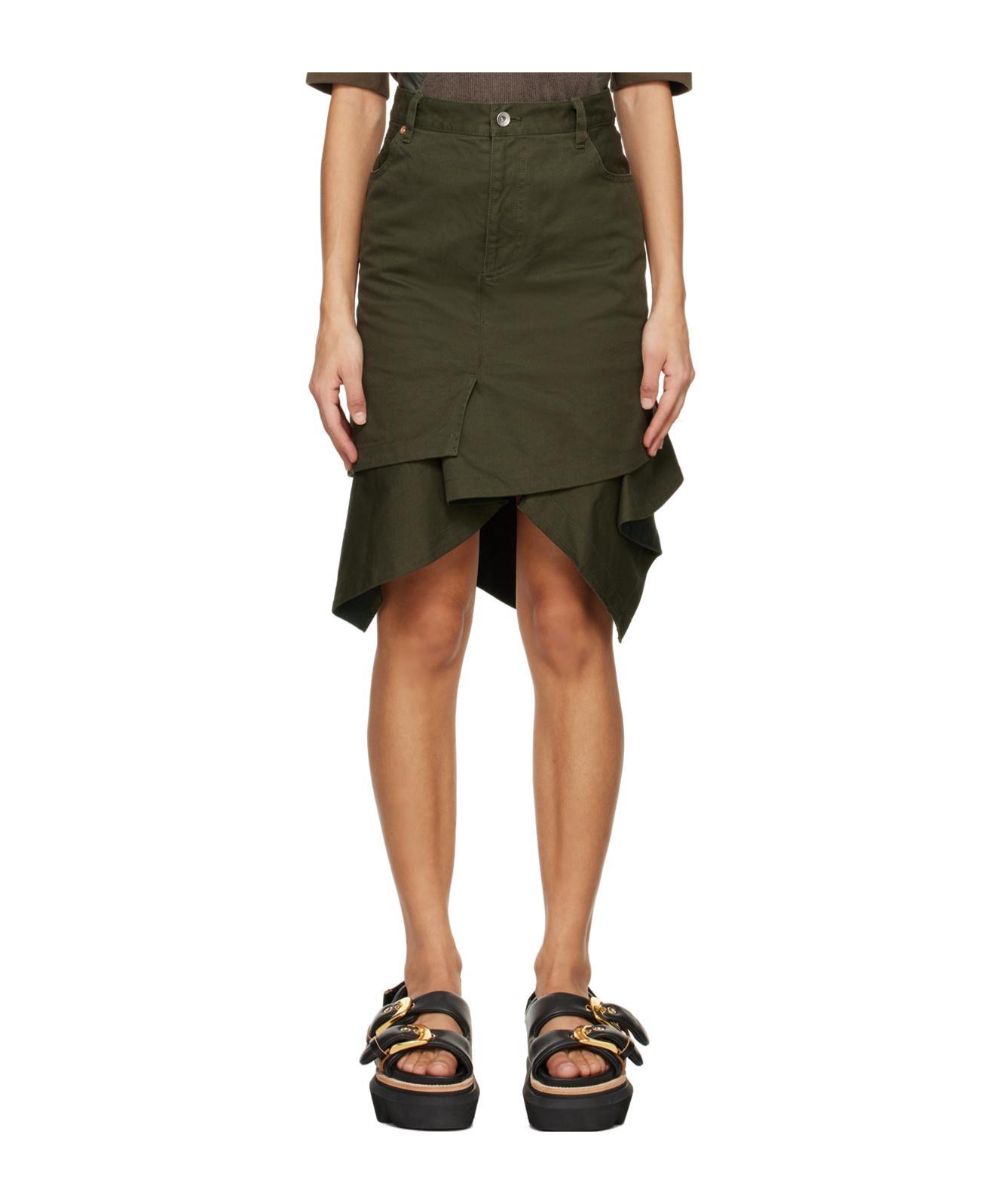 SACAI Asymmetric Skirt In Green Product Image