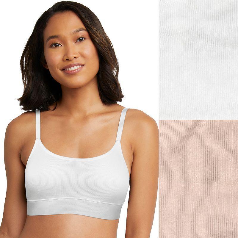 Hanes Originals Ultimate 2-Pack Longline Wirefree Bralettes DHO104, Womens Product Image