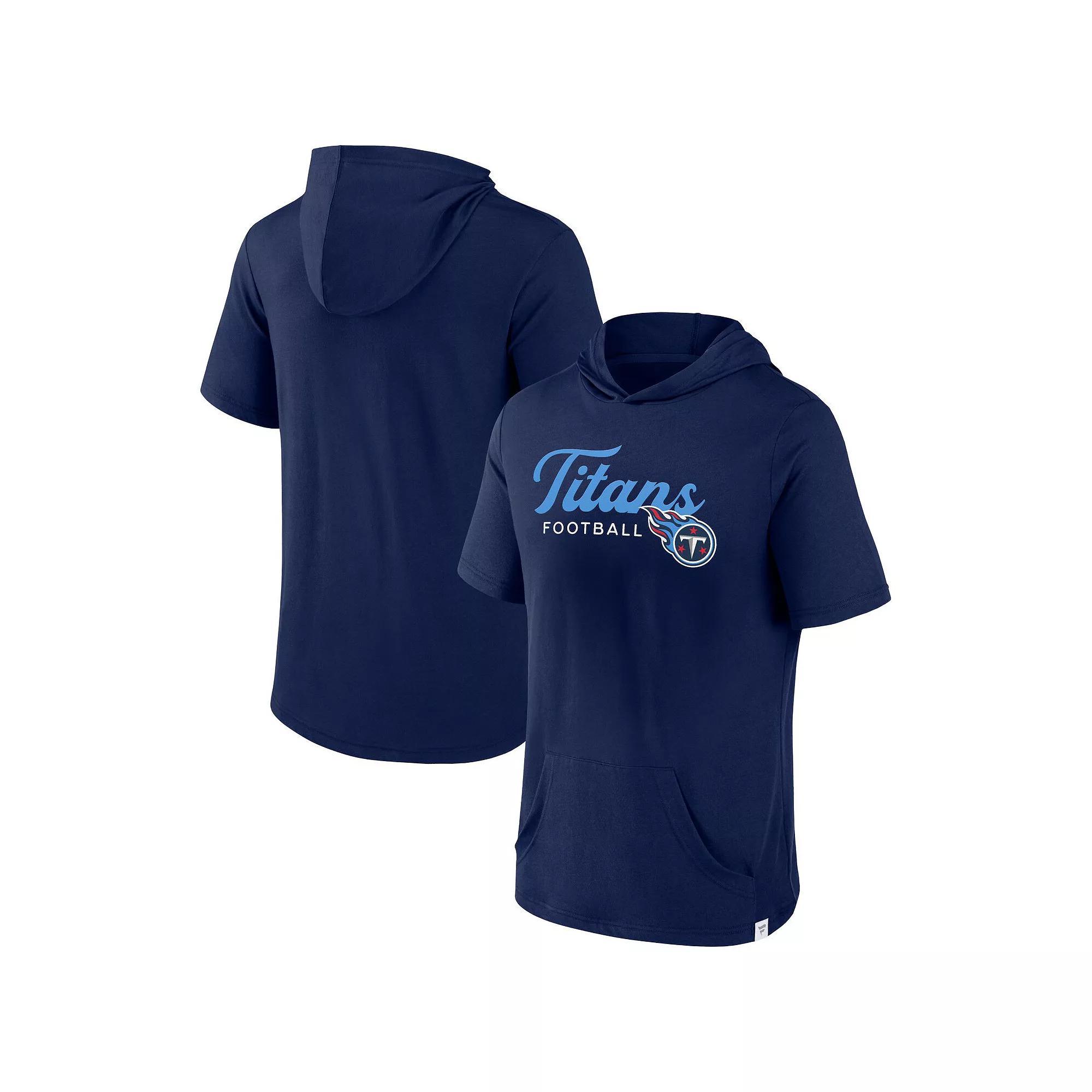 Men's Fanatics Branded Navy Tennessee Titans Offensive Strategy Short Sleeve Pullover Hoodie,  Product Image