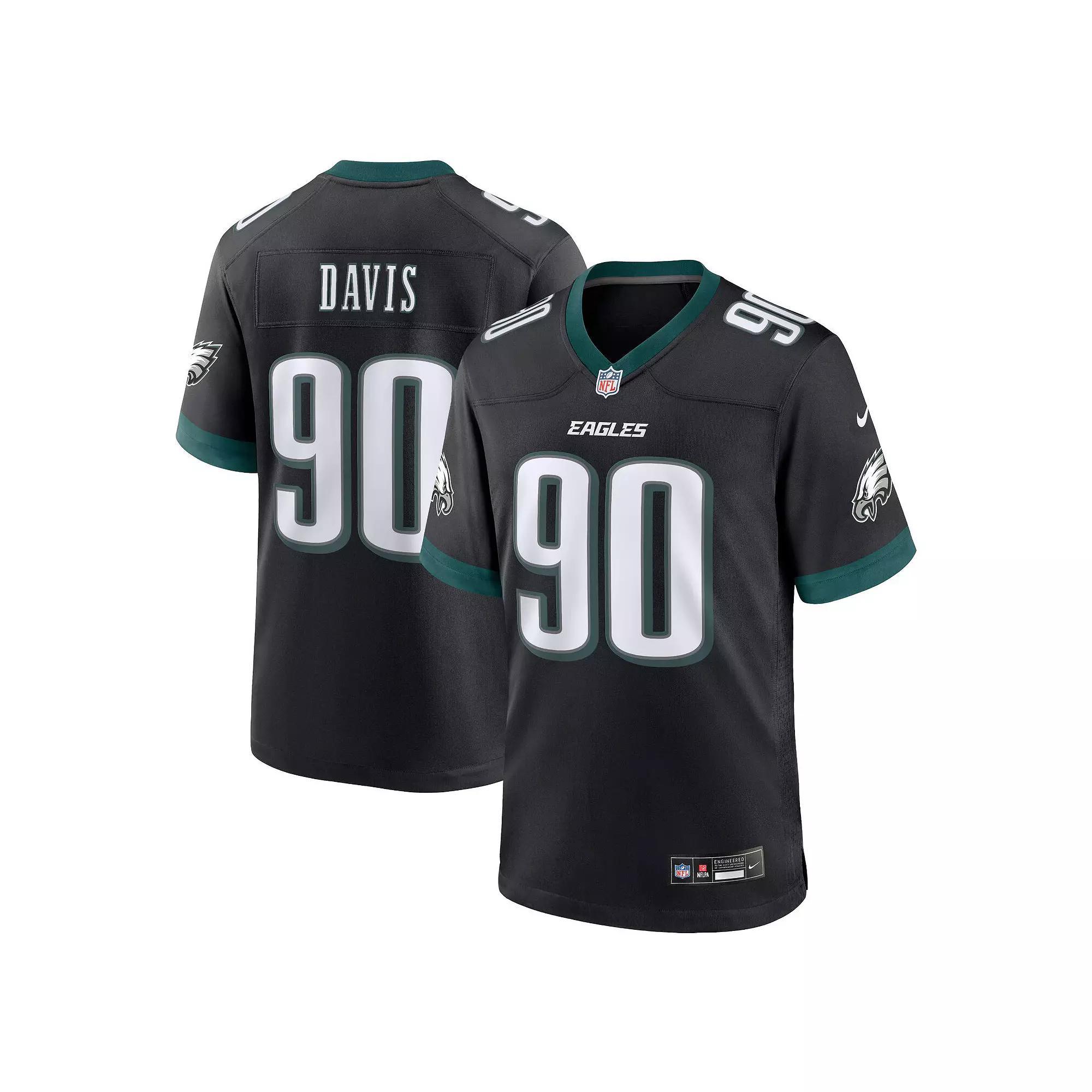 Men's Nike Jordan Davis Black Philadelphia Eagles Alternate Game Jersey, Size: Large Product Image