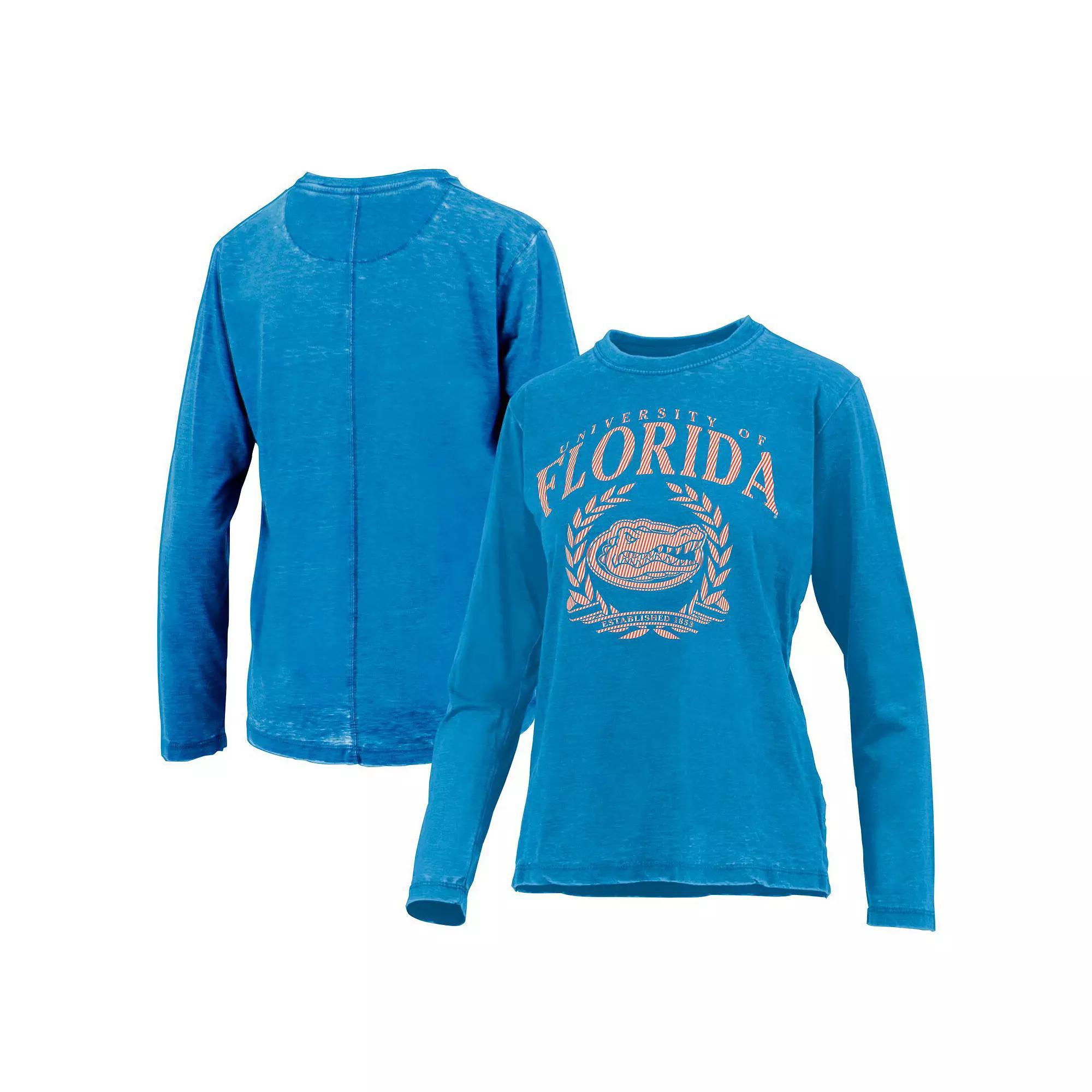 Women's Pressbox Royal Florida Gators Chandler Olive Leaf Arch Long Sleeve T-Shirt, Size: Medium, Blue Product Image