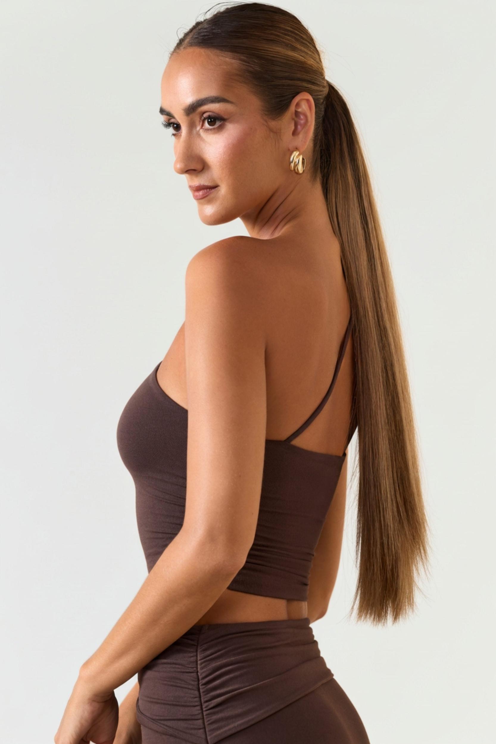 Modal Twist-Front Maxi Skirt in Chocolate Brown Product Image