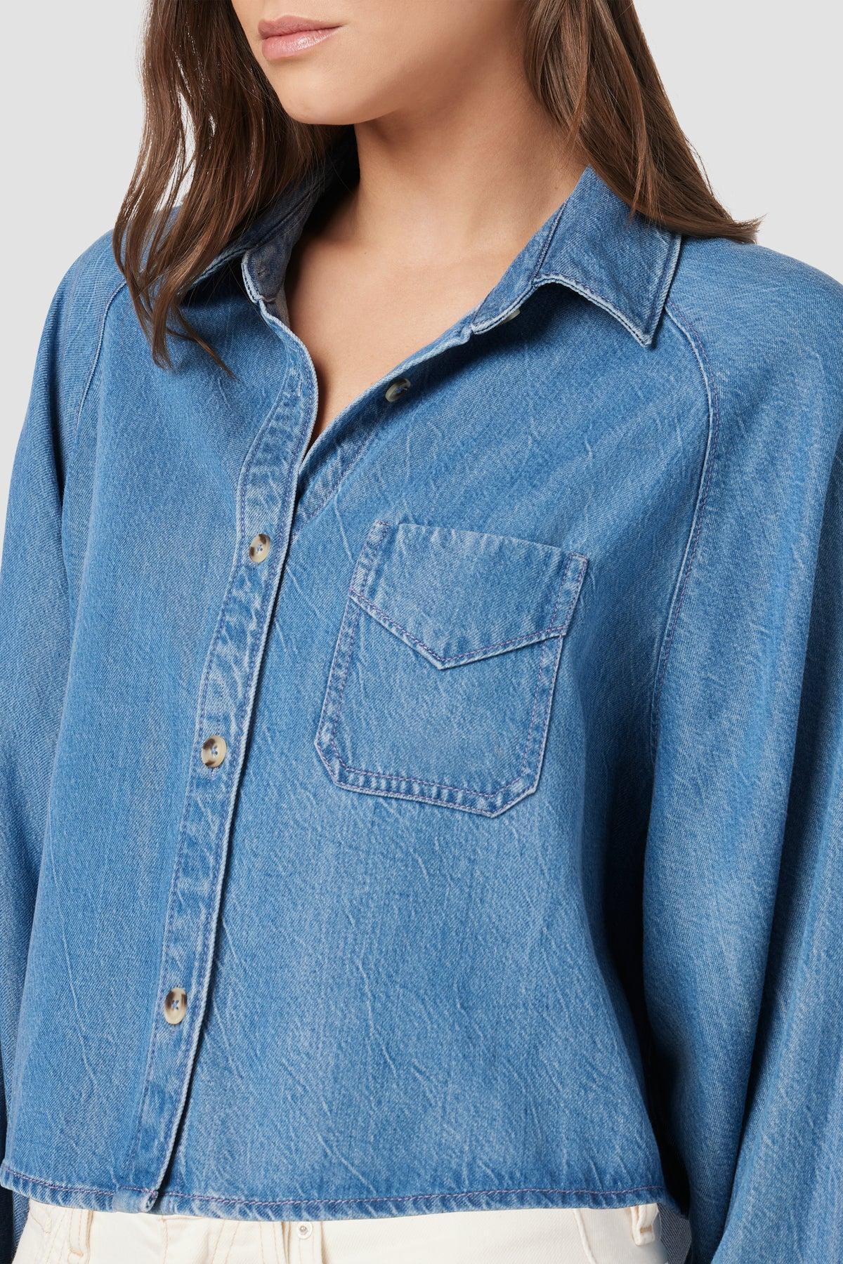 Raglan Balloon Sleeve Button Down Female Product Image