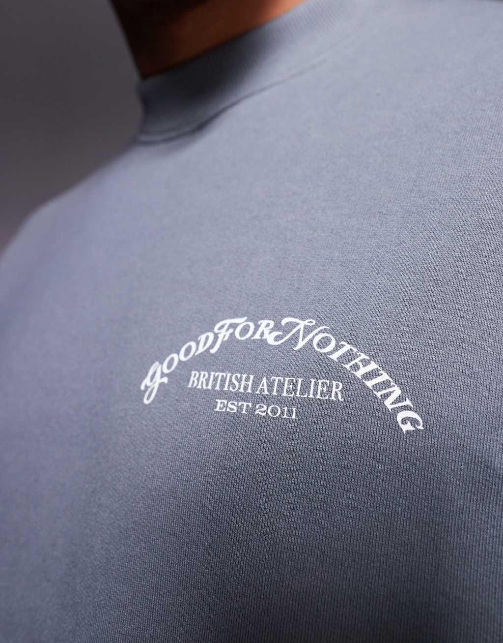 Good For Nothing core double branded sweatshirt in smoked gray - part of a set Product Image