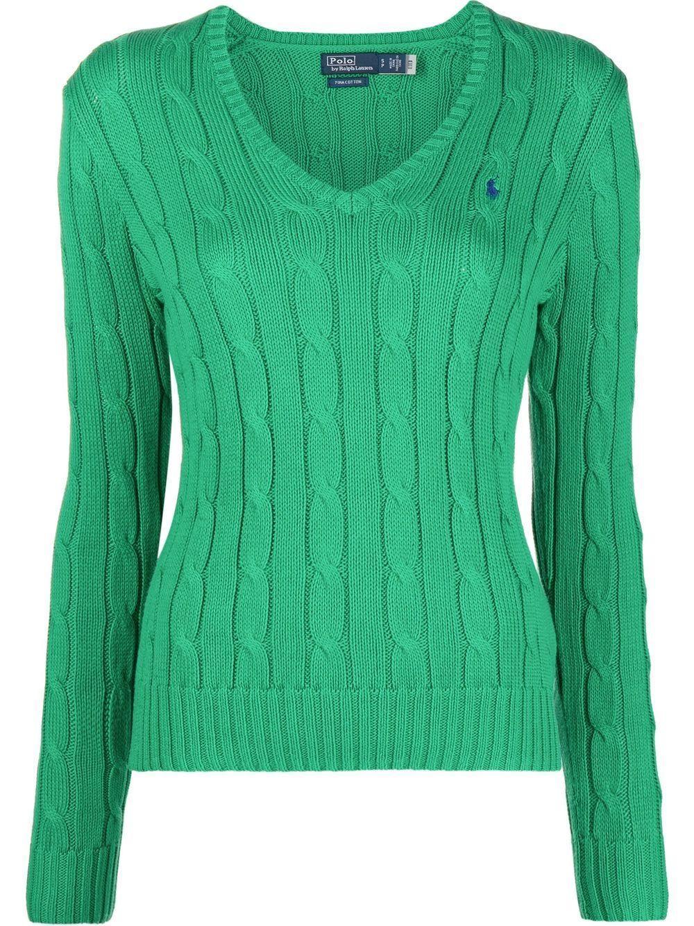 POLO RALPH LAUREN Cable-knit Cotton Sweater In Green Product Image