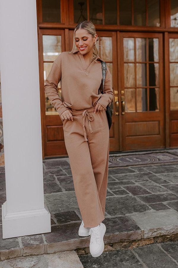 Cozy Cues Sweatshirt in Camel Product Image