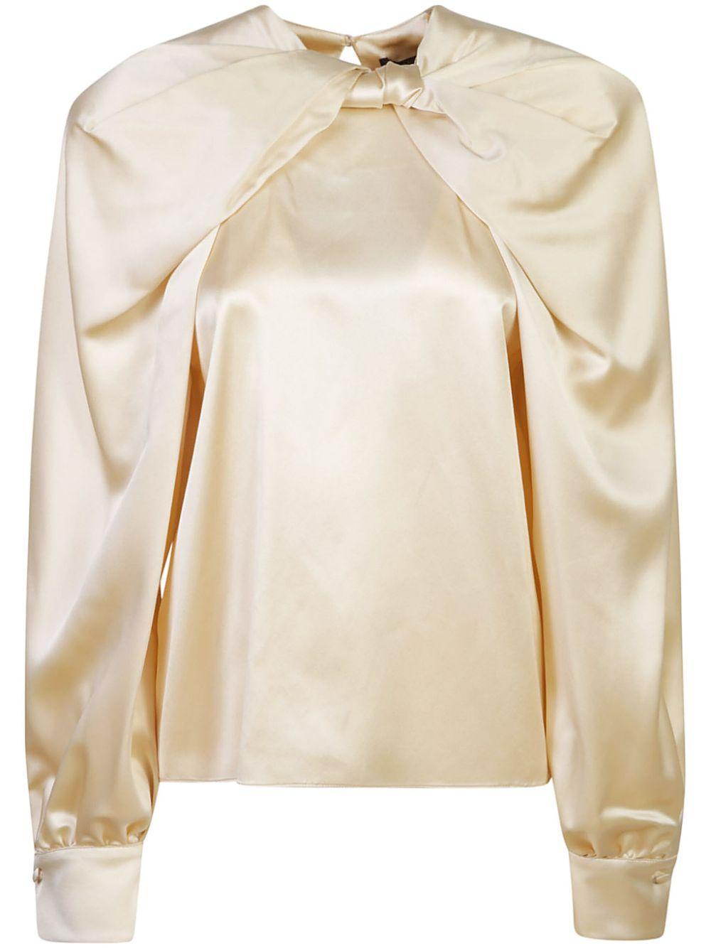 MAX MARA Silk Bow-detail Blouse In White Product Image