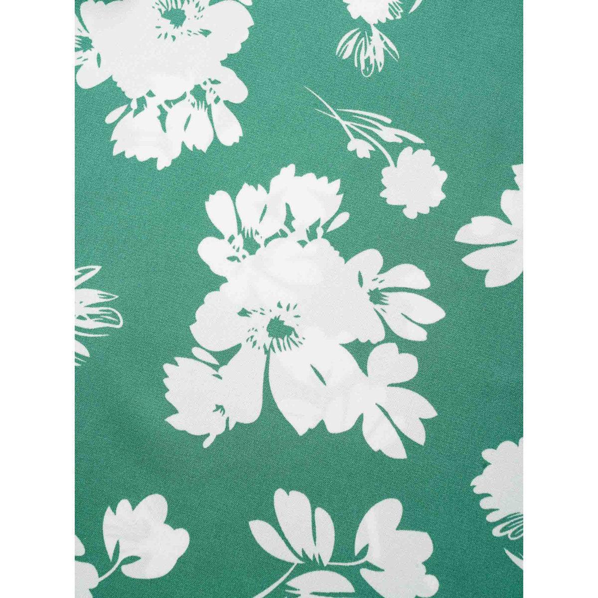 Plus Size Silhouette Floral Print Button Detail Tank Top Women Green Elegant Button V-neck Everyday Tank Tops Camis BloomChic 12/L Product Image