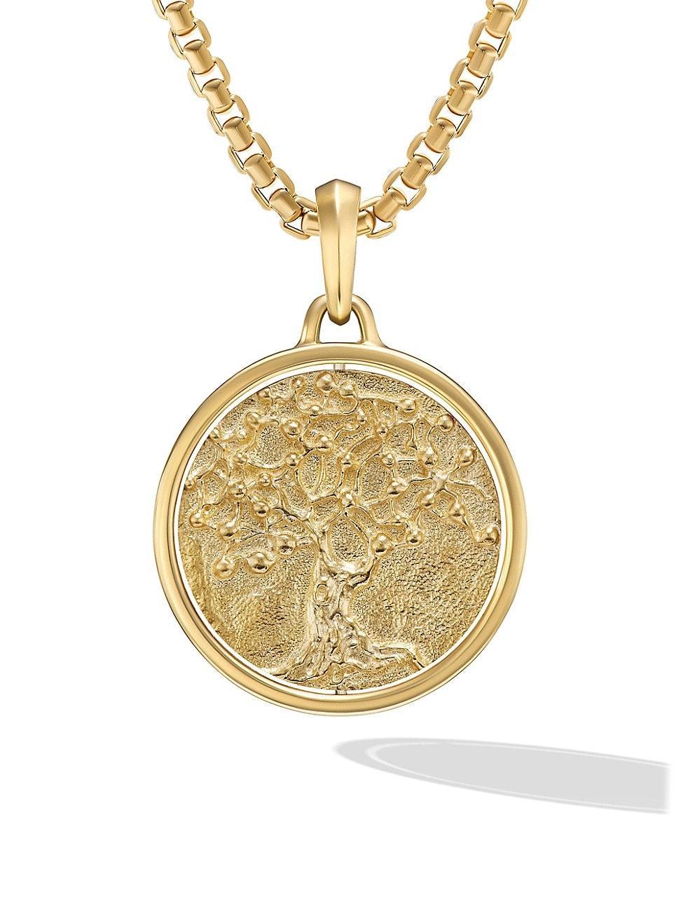 Mens Life and Death Duality Amulet in 18K Yellow Gold, 30MM Product Image