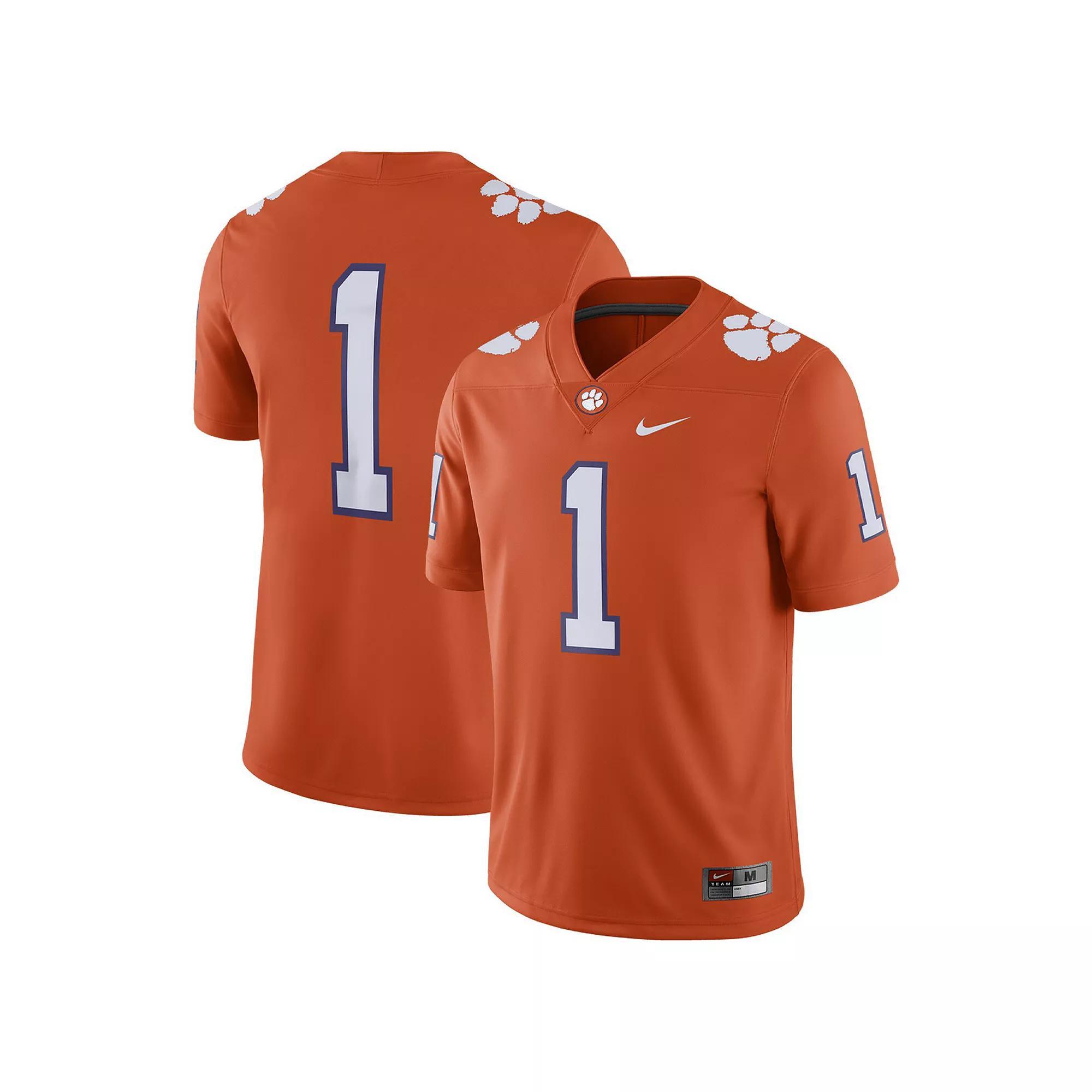 Men's Nike Orange Clemson Tigers #1 Home Game Jersey,  Product Image