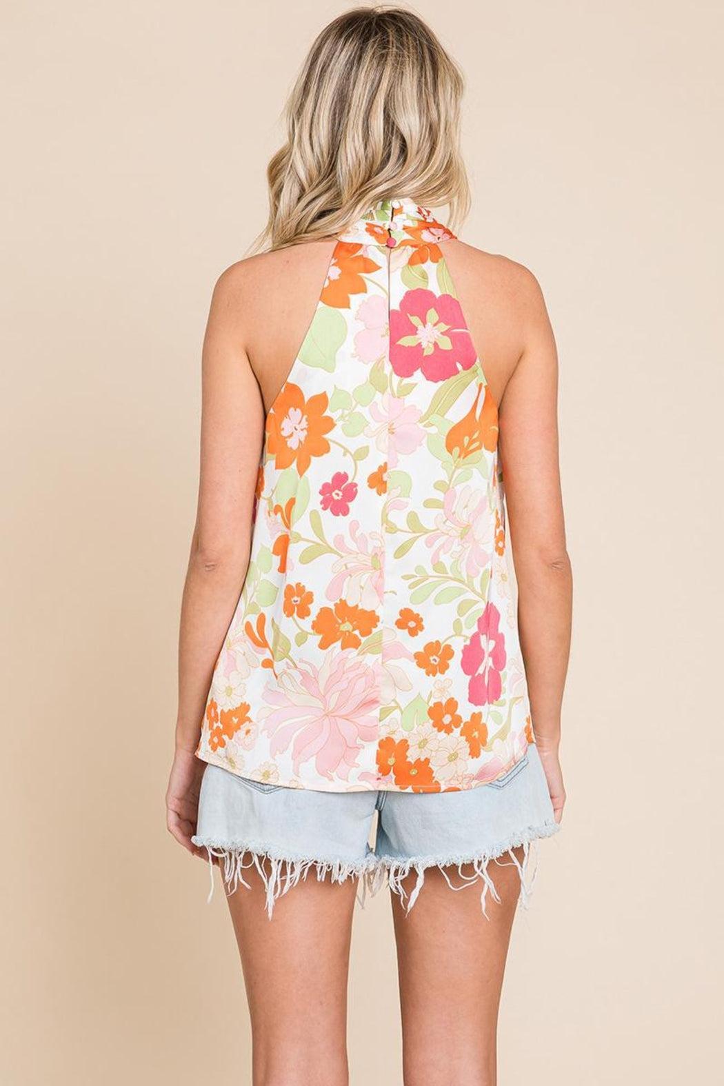 Twisted Halter Neck Printed Top Product Image