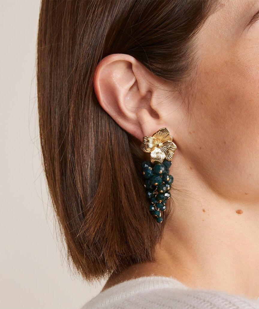 Floral Beaded Statement Earrings Product Image