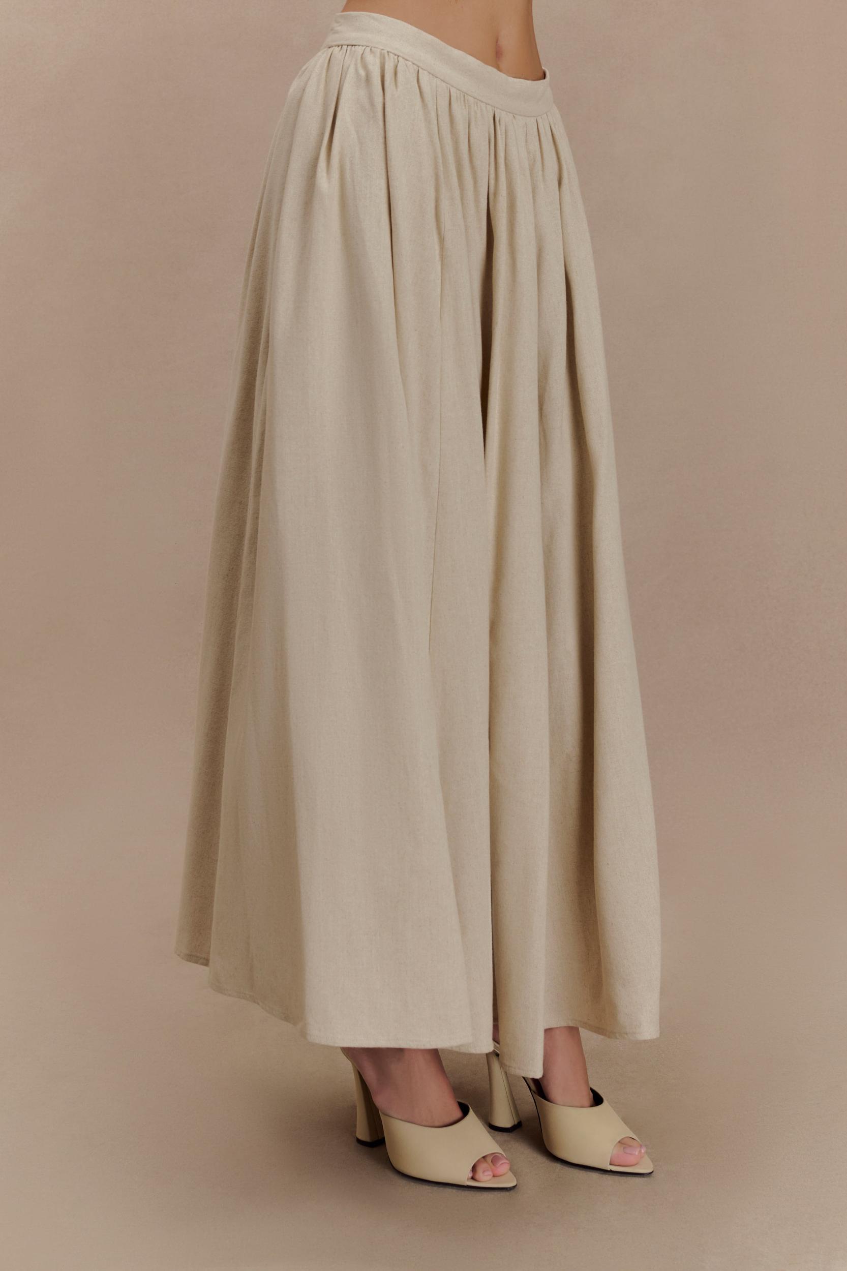 Clarence Linen A-Line Maxi Skirt - Natural Product Image