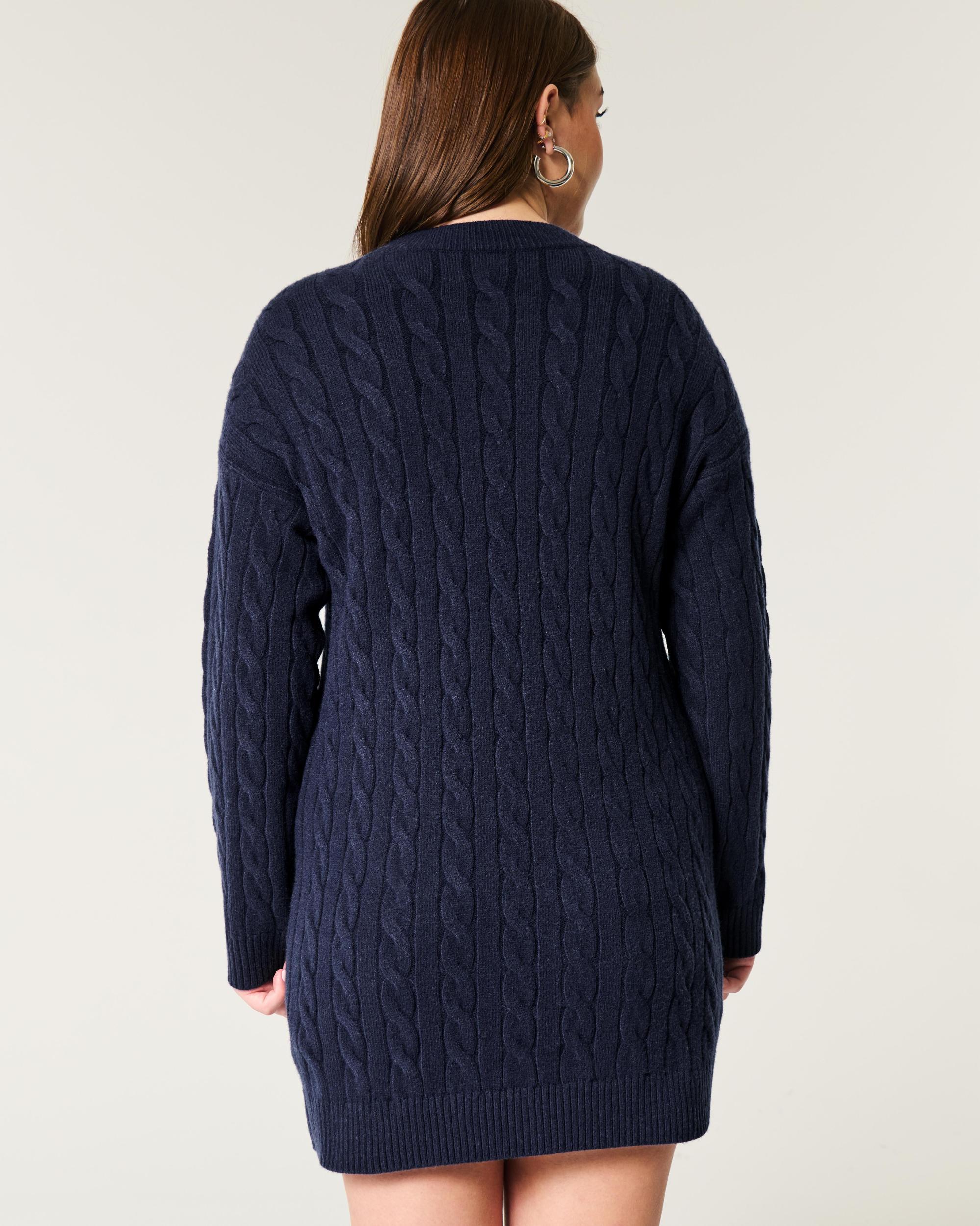 Cozy Cable-Knit Sweater Dress Product Image