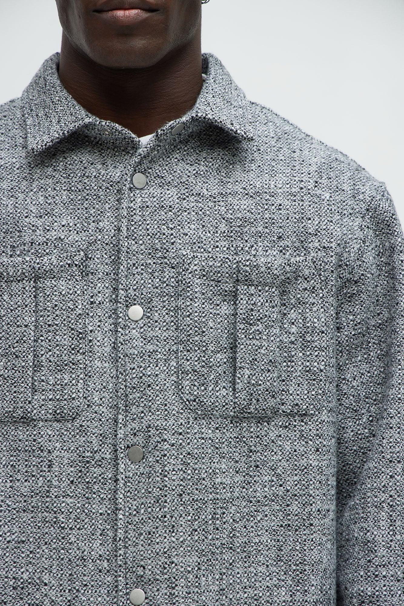 Kemp Textured Button Up Shirt - Black/combo Product Image