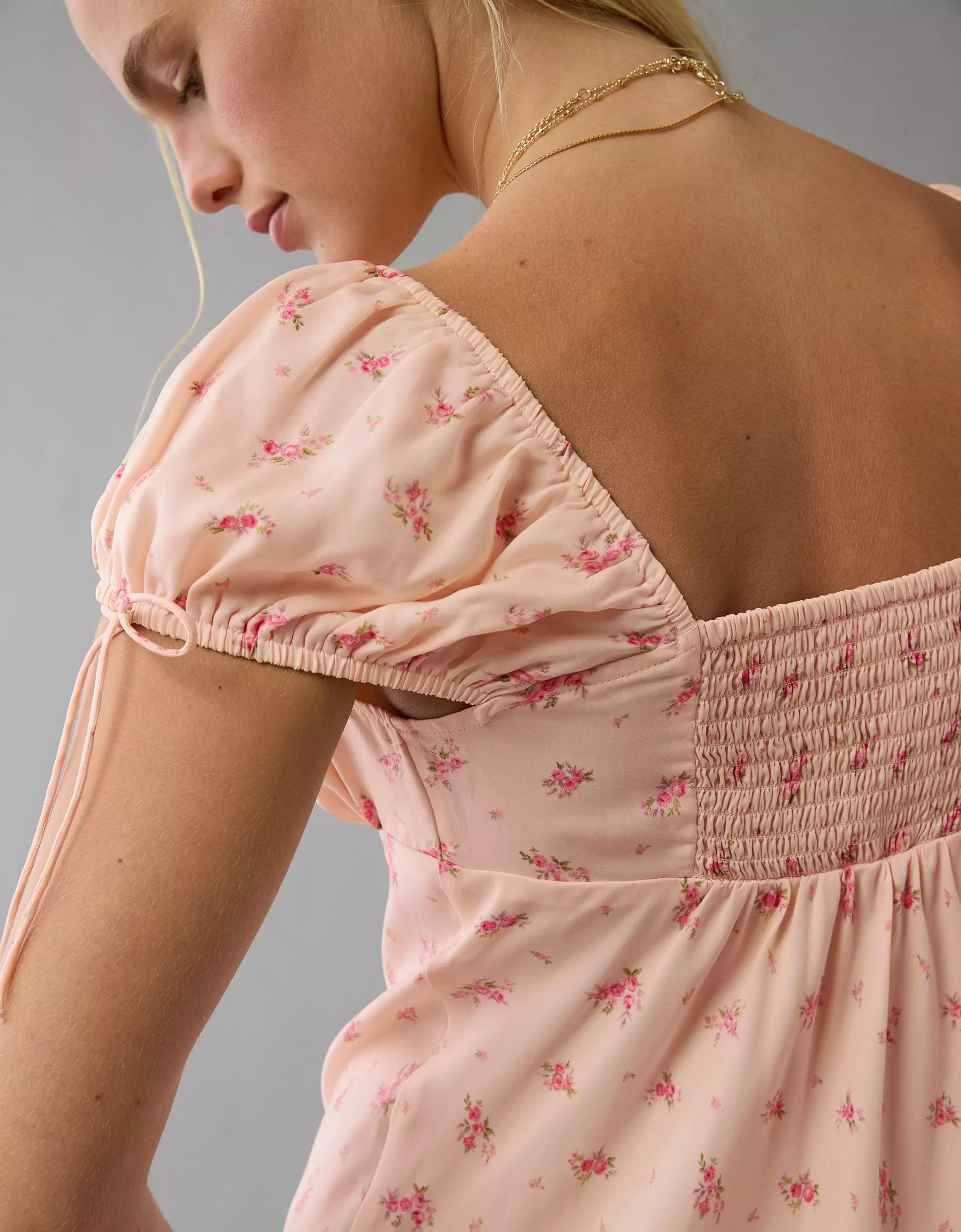 AE Cap Sleeve Floral Mini Dress Product Image