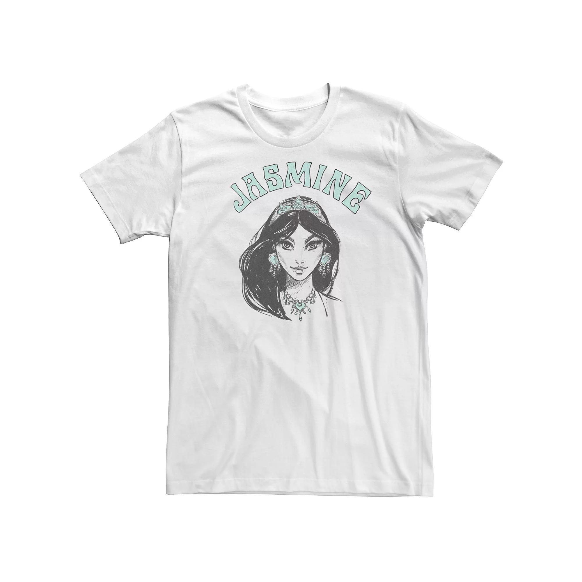 Big & Tall Disney Aladdin Live Action Jasmine Face Portrait Sketch Tee, Men's, Size: 4XL, White Product Image