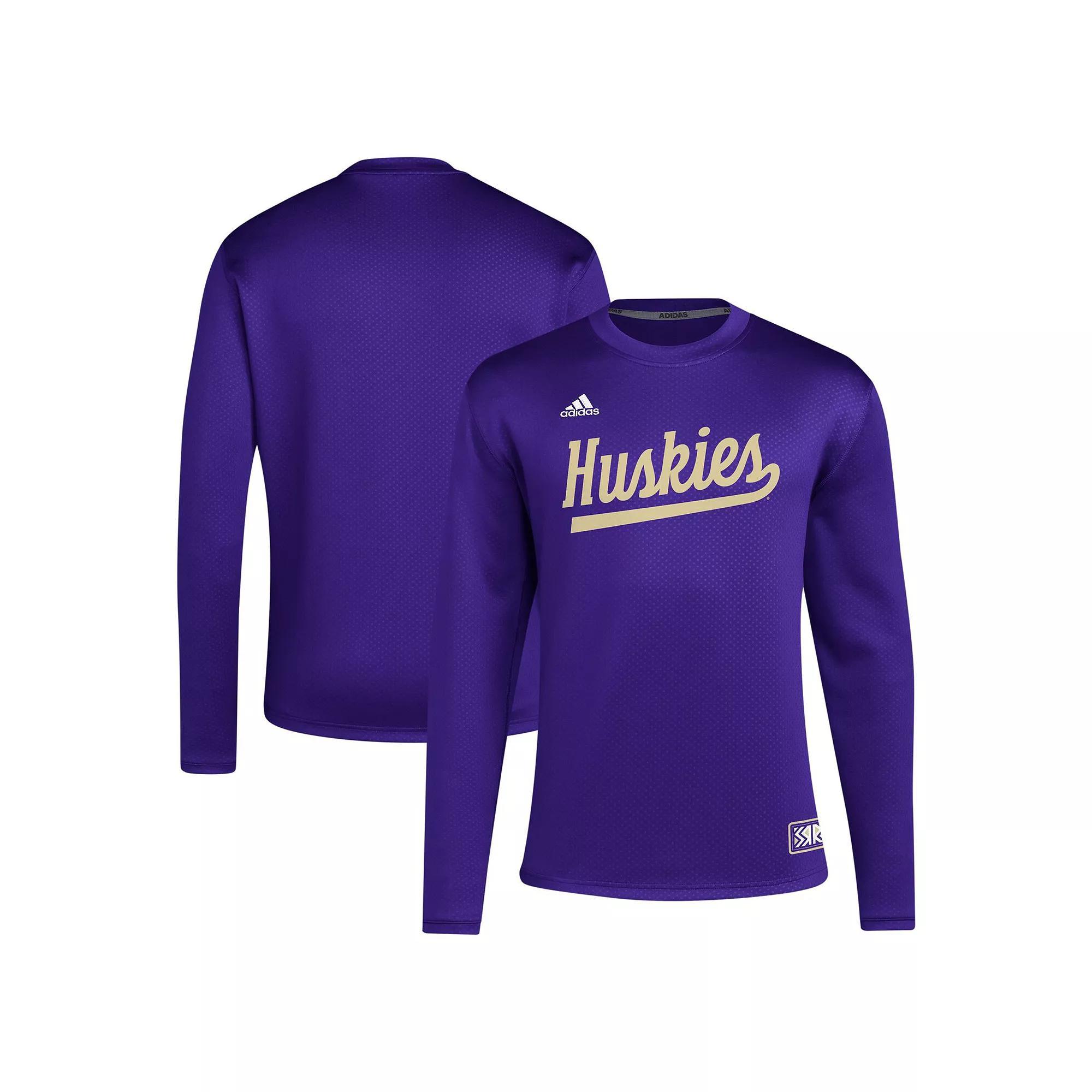 Men's adidas Purple Washington Huskies Reverse Retro Baseball Script Pullover Sweatshirt, Size: 2XL Product Image