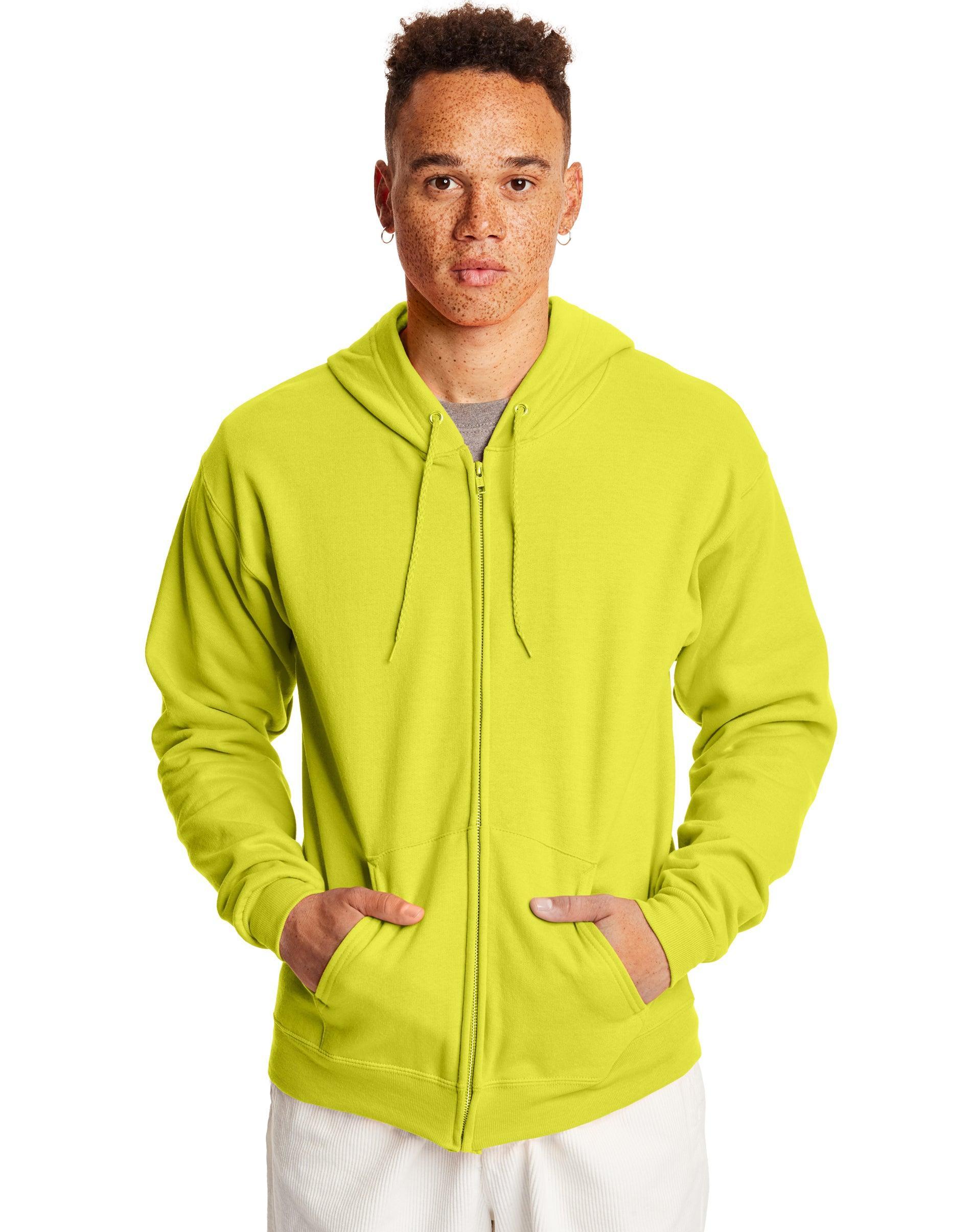 Men's Hanes® EcoSmart Fleece Full-Zip Hooded Jacket, Size: Large, Deep Forest1 Product Image