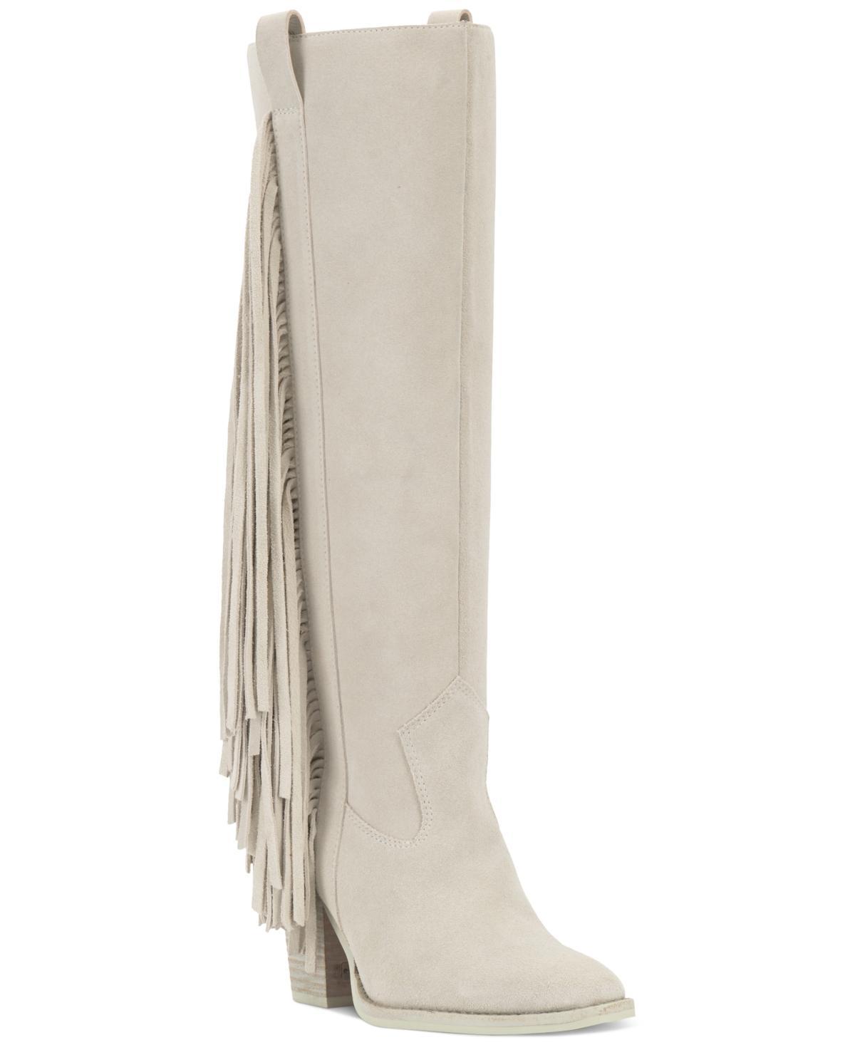 Vince Camuto Womens Pelia Extra Wide-Calf Fringe Knee-High Cowboy Boots Boots Product Image