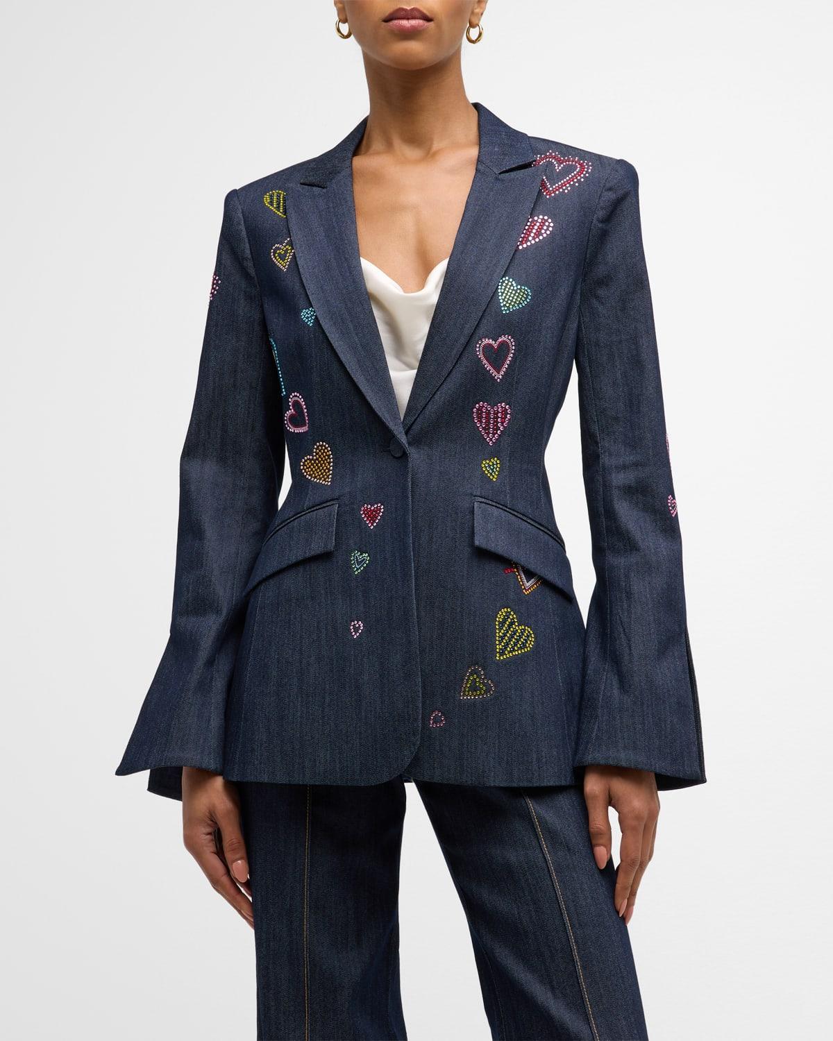 Womens Cheyenne Heart Denim Blazer Product Image