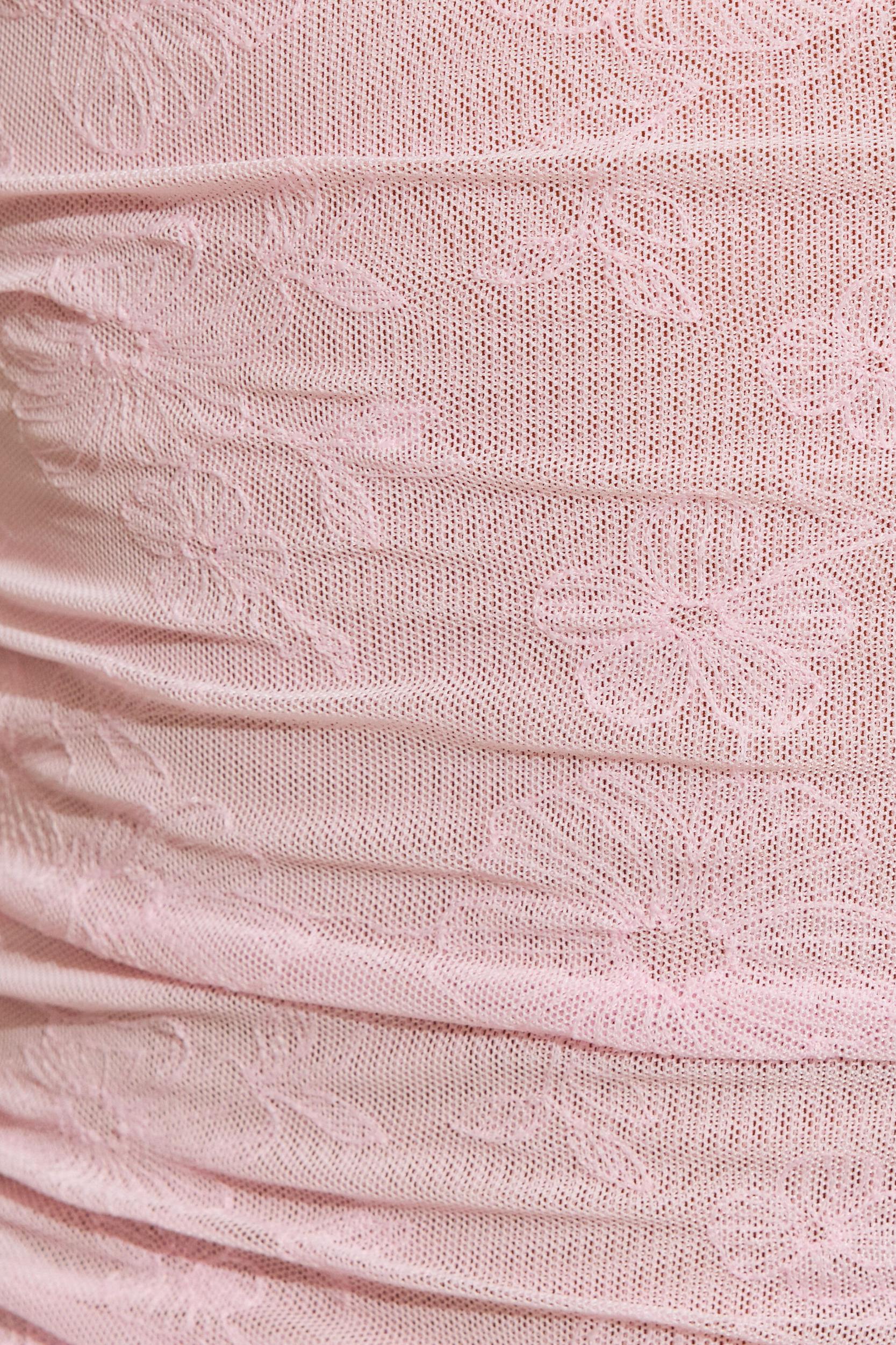 Plunge Ruched Mesh Tank Top Product Image