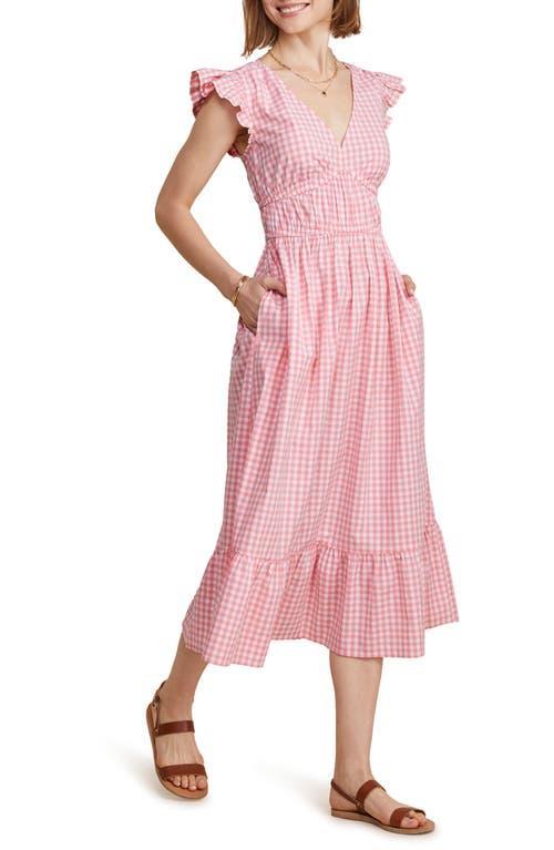 Womens Palm Poplin Flutter Midi-Dress Product Image