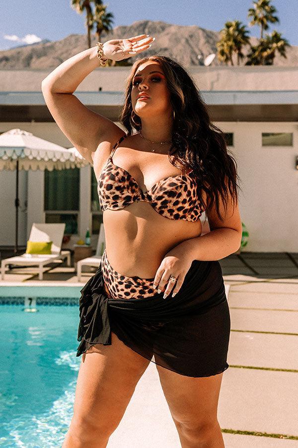 Just A Dip High Waist Leopard Bikini Bottom Curves Product Image