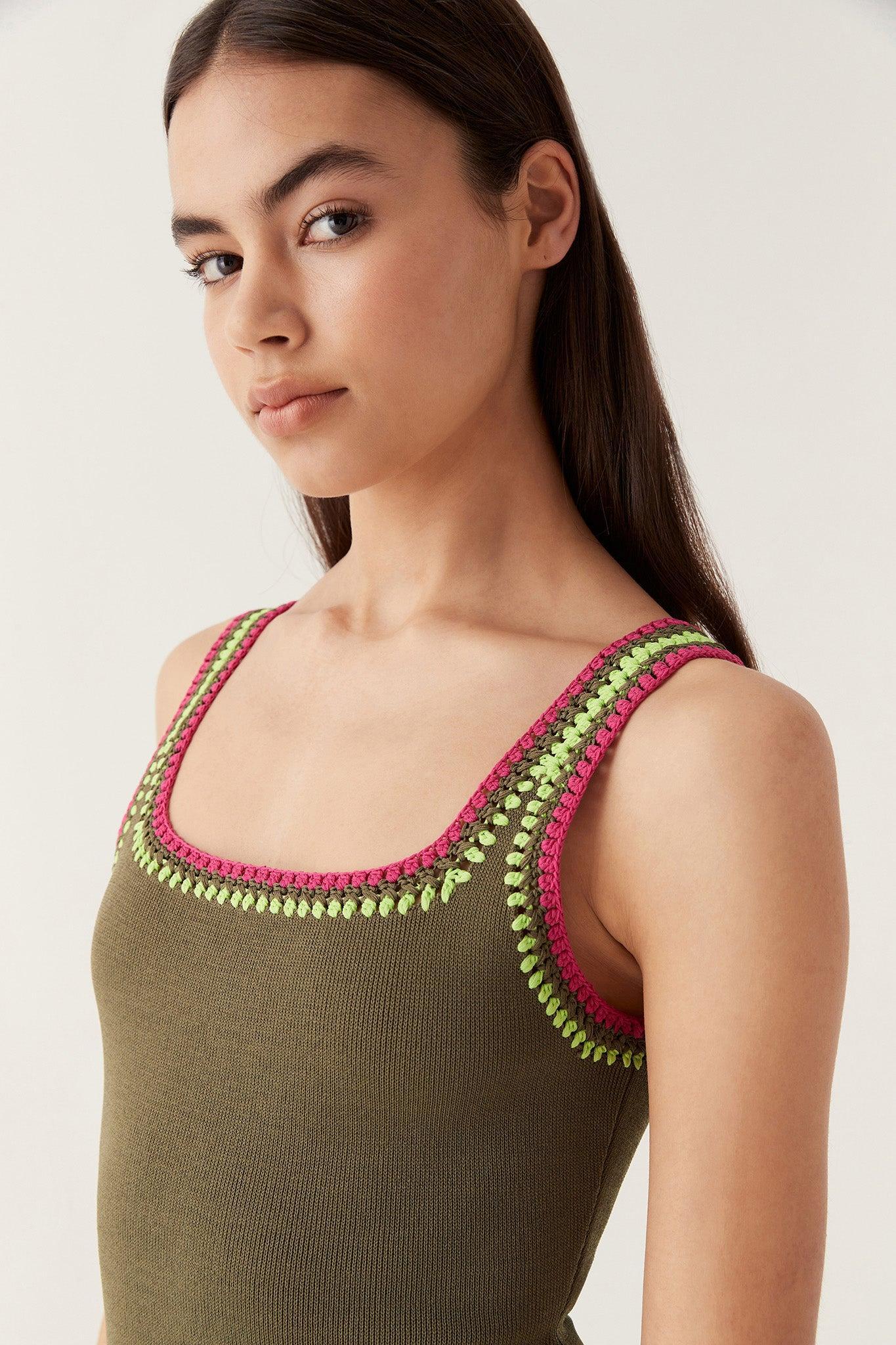 Tazia Crocheted Edge Tank Product Image