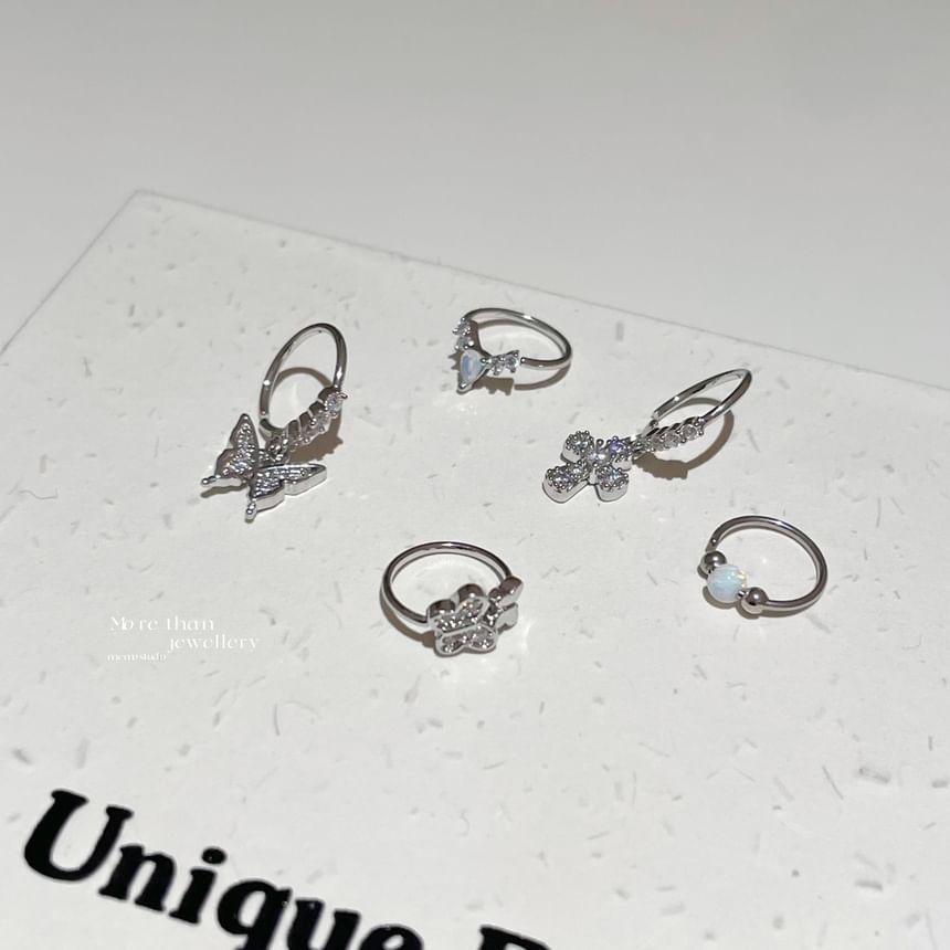 Butterfly / Cross / Faux Opal Rhinestone Alloy Earring Product Image