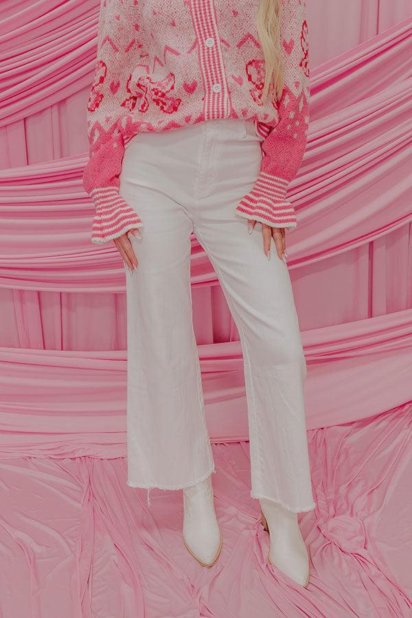 The Chloe Midrise Wide Leg Jean in White Product Image