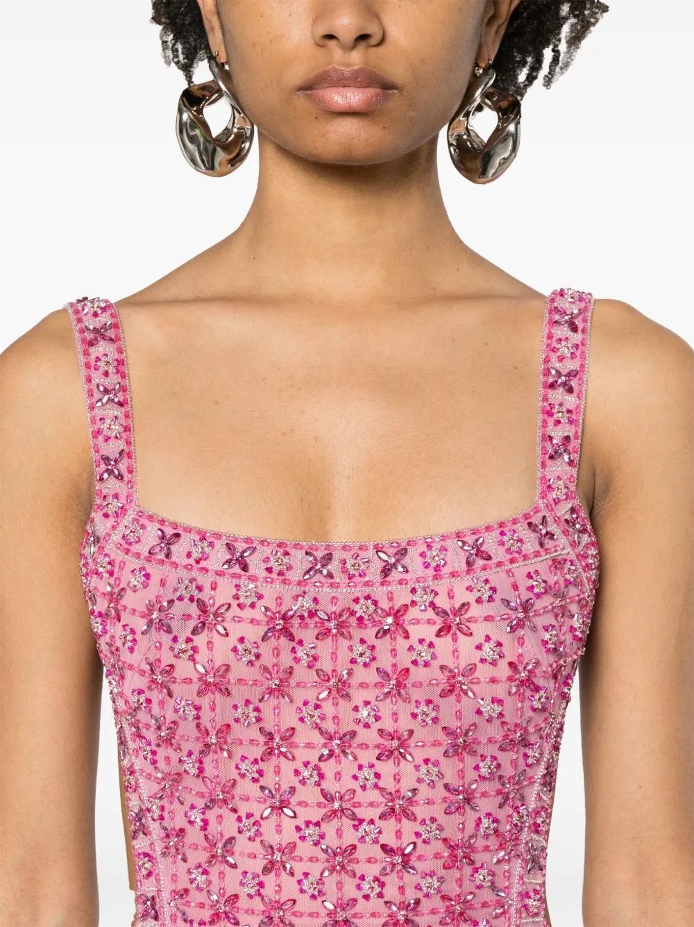 crystal-embellished mesh dress Product Image