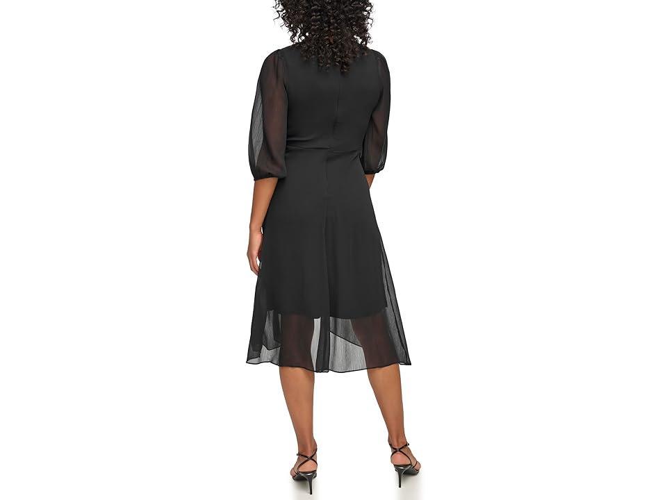 DKNY Balloon Sleeve with Side Knot Women's Clothing Product Image