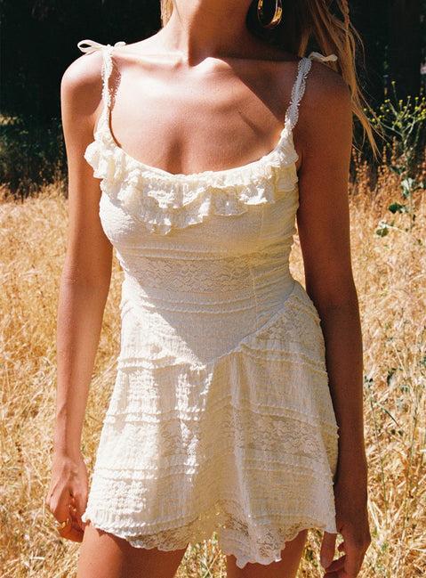 Dwyer Mini Dress Cream Product Image