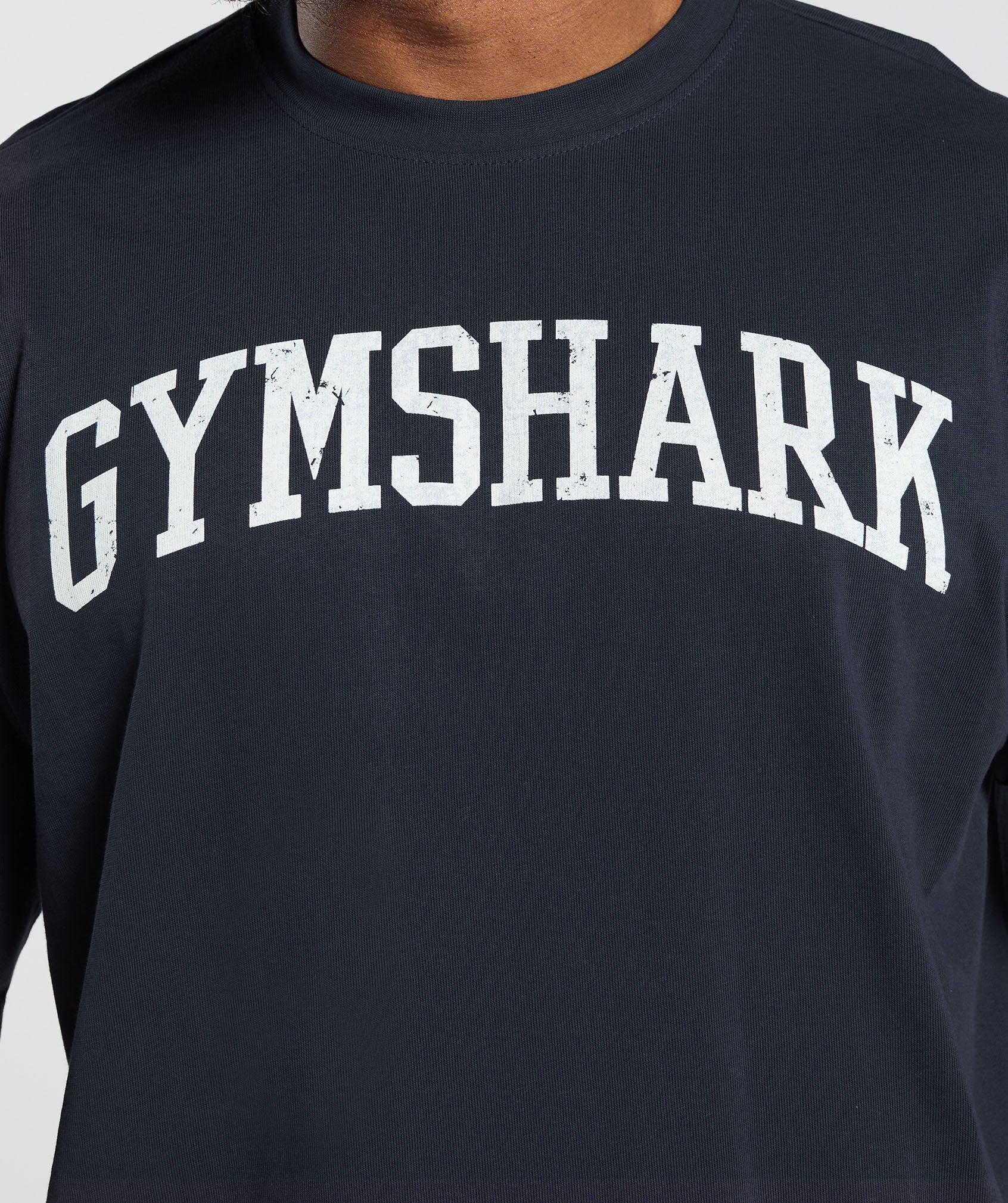 Gymshark Collegiate T-Shirt - Heavy Blue Male Product Image