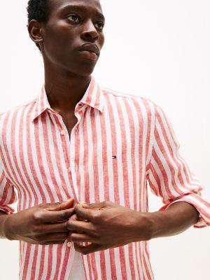Regular Fit Linen Stripe Shirt Product Image