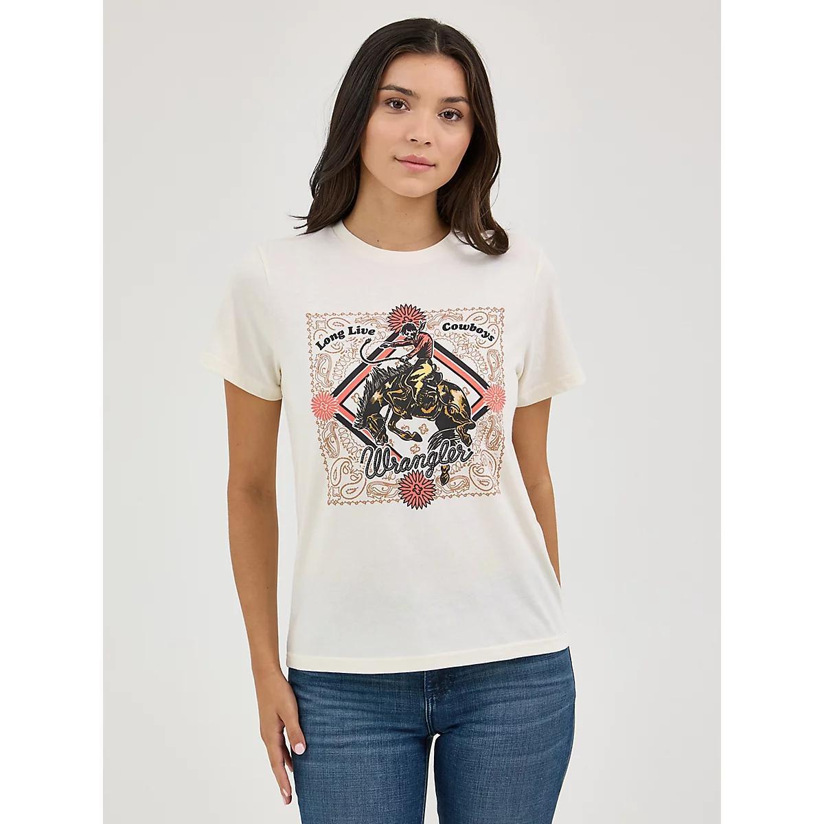 Women's Wrangler Western Graphic Reg Fit Tee in Cement Heather Product Image