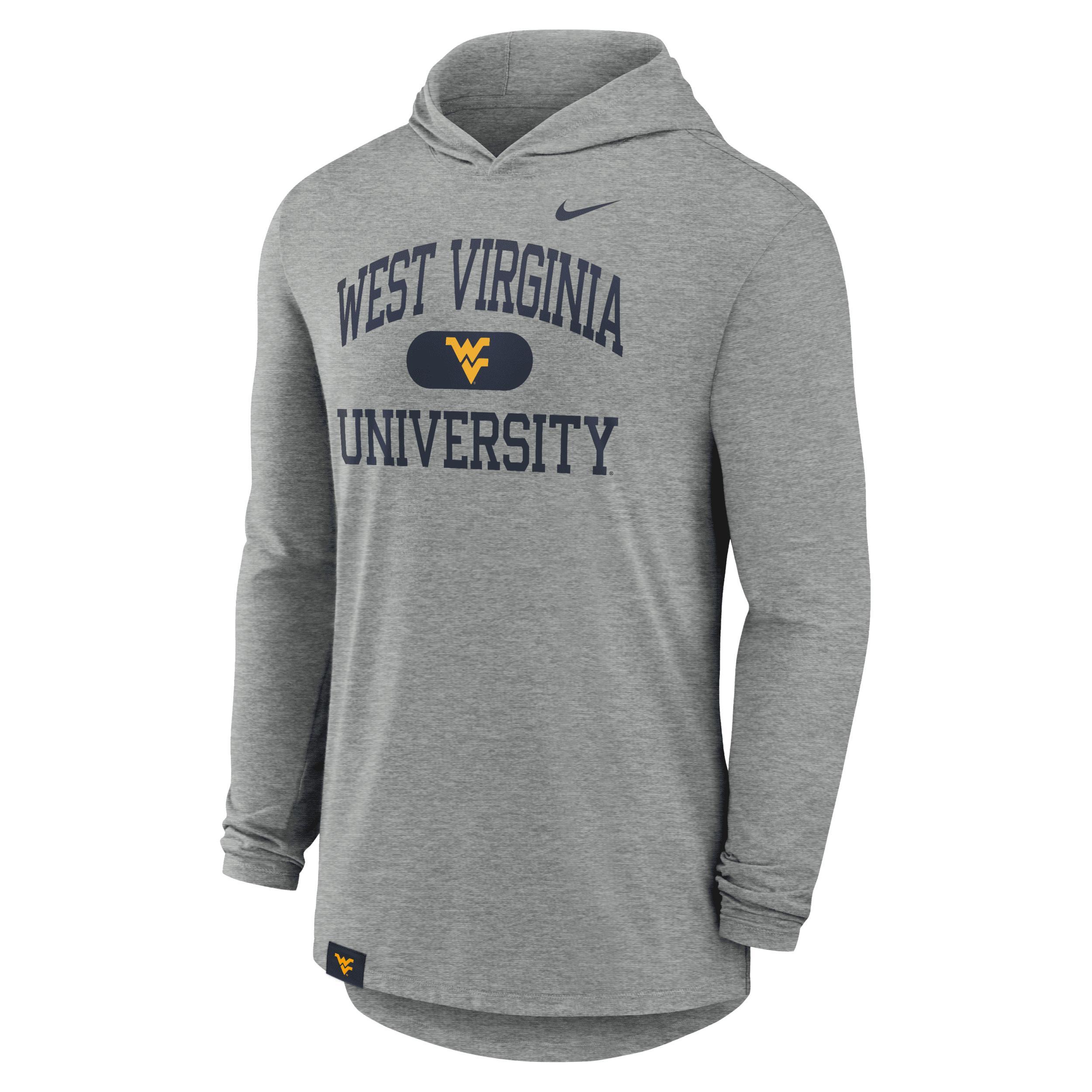 West Virginia Mountaineers Blitz Nike Men's Dri-FIT College Long-Sleeve Hooded T-Shirt Product Image