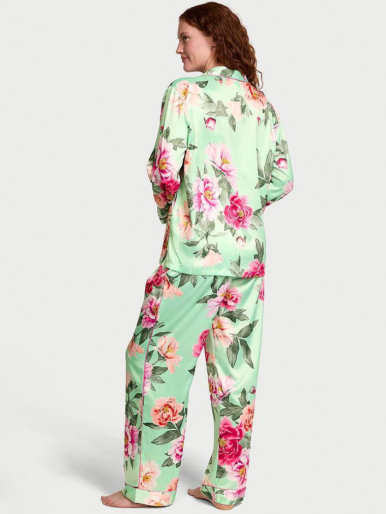 Glazed Satin Long Pajama Set Product Image